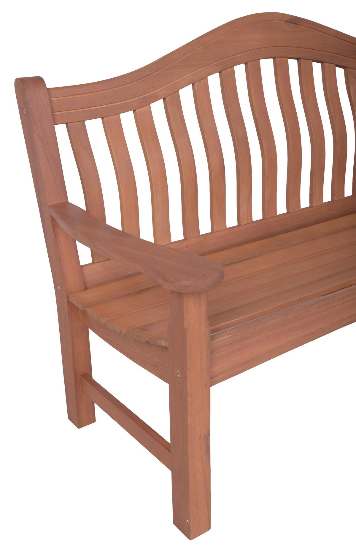 Gartenbank Holz Kingston 3-Sitzer - Eukalyptusholzfarben/Braun, MODERN, Holz (151/92,5/67cm) - Gardenson