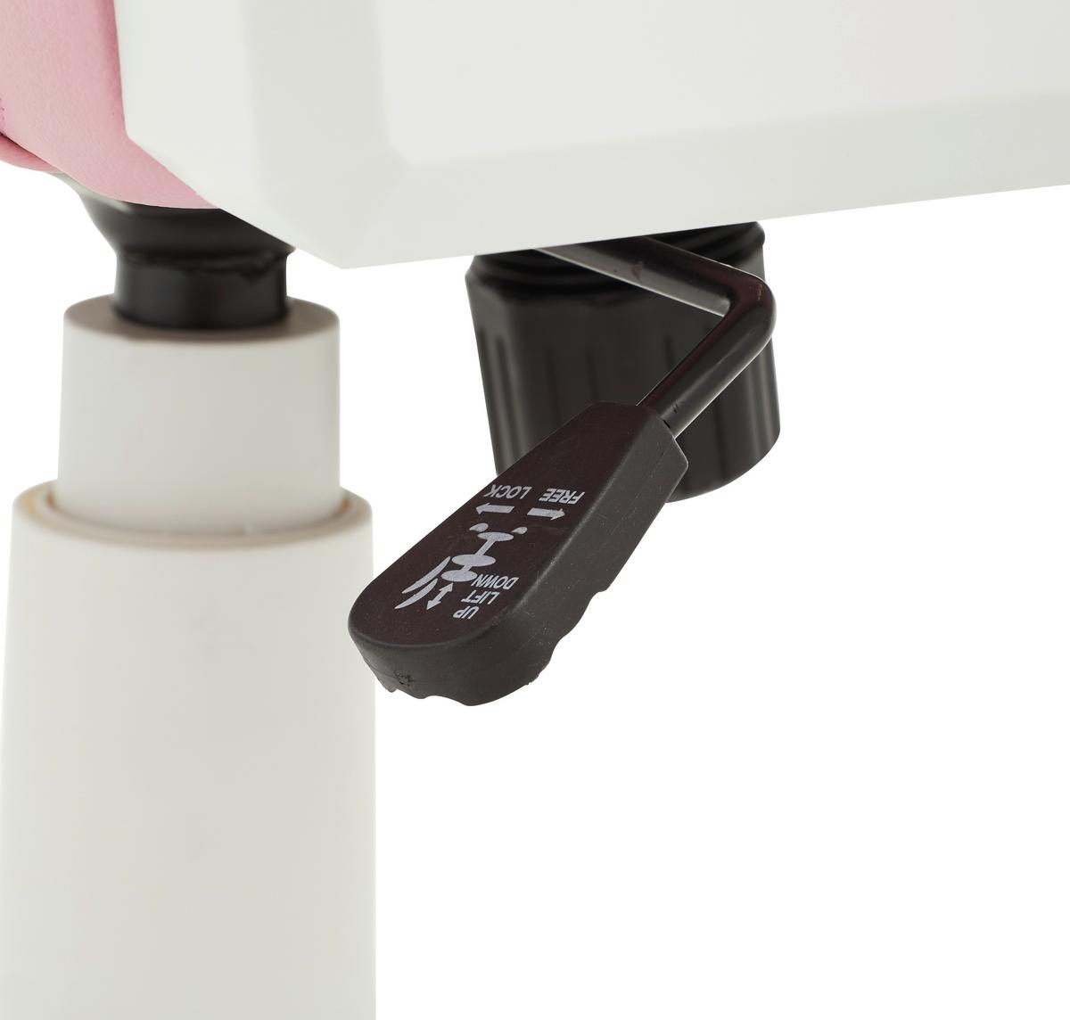 Gaming Stuhl Lady Racer Mit Armstützen + Kissen Pink/Weiß - Pink/Weiß, LIFESTYLE, Kunststoff/Textil (66/126-134/59cm) - Livetastic