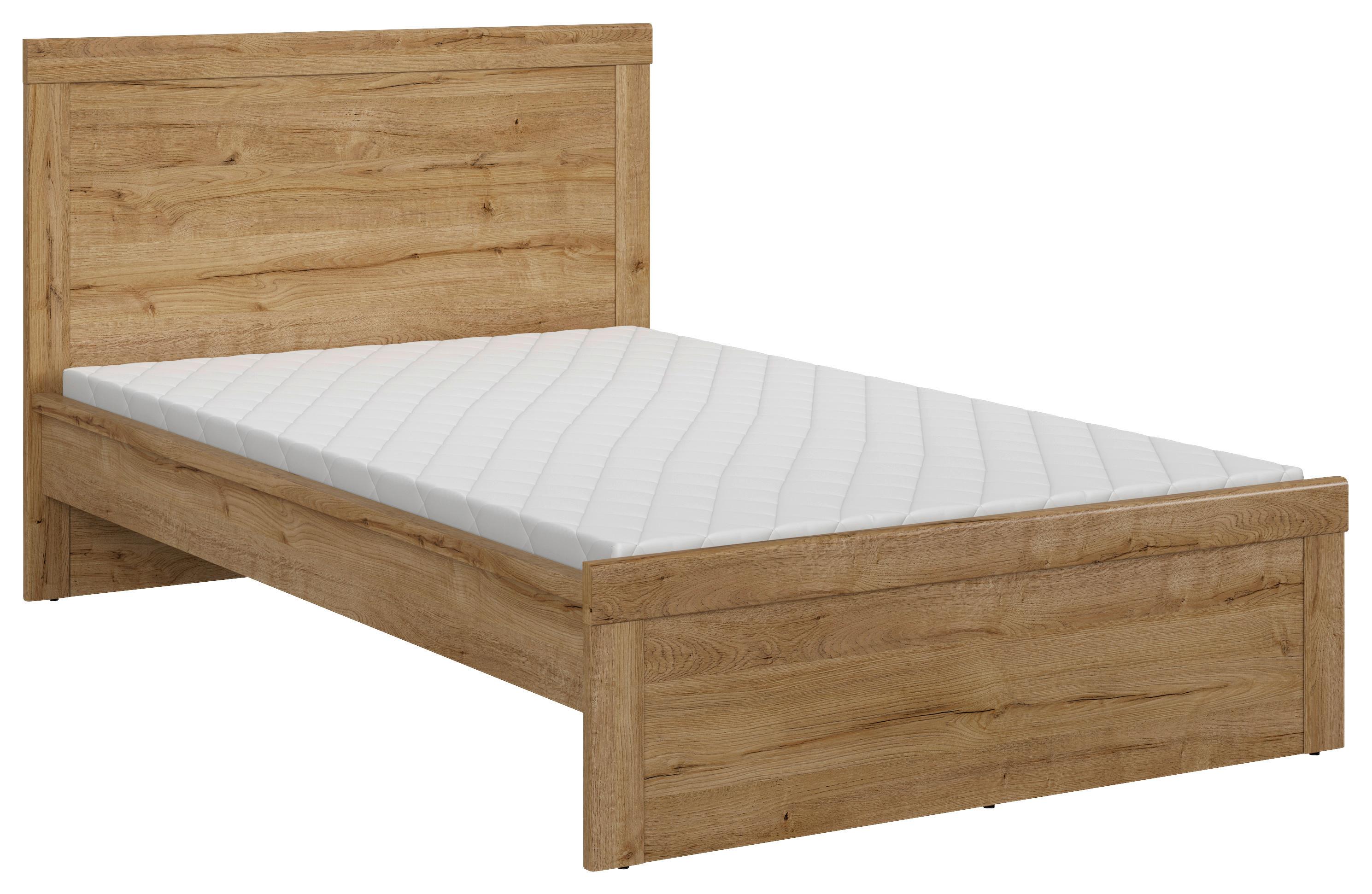 Bett 120x200 cm Holten Eiche Dekor - Eichefarben/Schwarz, MODERN, Holzwerkstoff (120/200cm) - MID.YOU