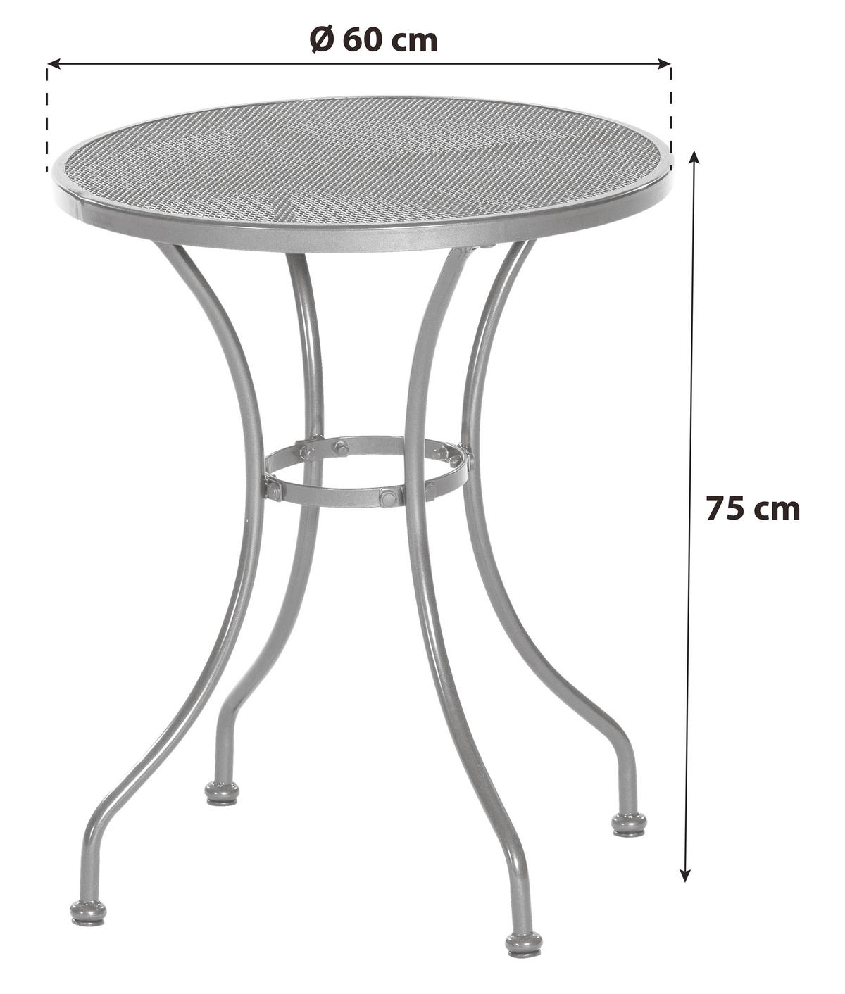 Gartentisch Delos Metall ⌀ 60 cm - Graphitfarben, MODERN, Metall (60/60/75cm) - Gardenson