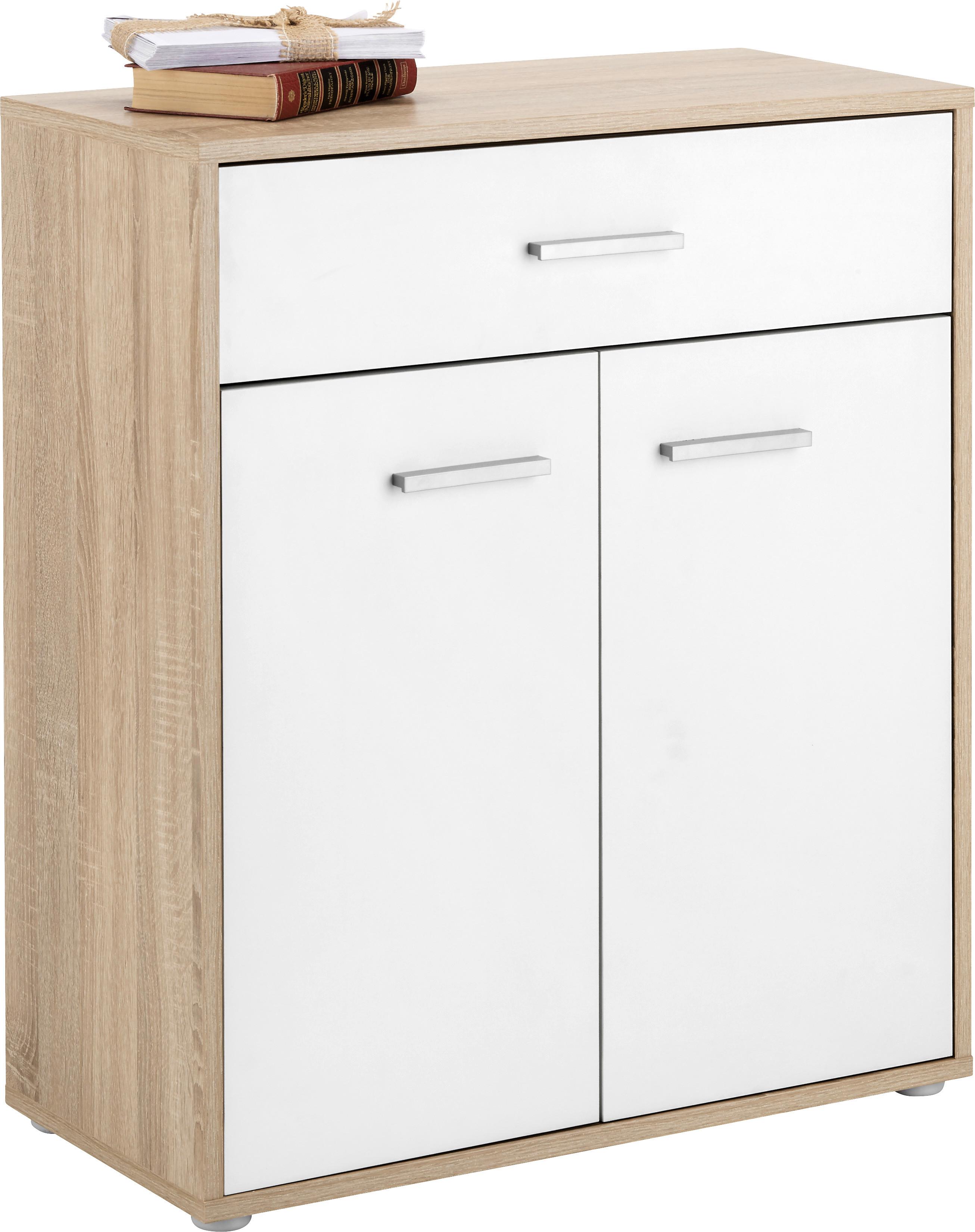 Komoda Andrea - čierna/farby duba, Moderný, kompozitné drevo/plast (68/80/34cm)