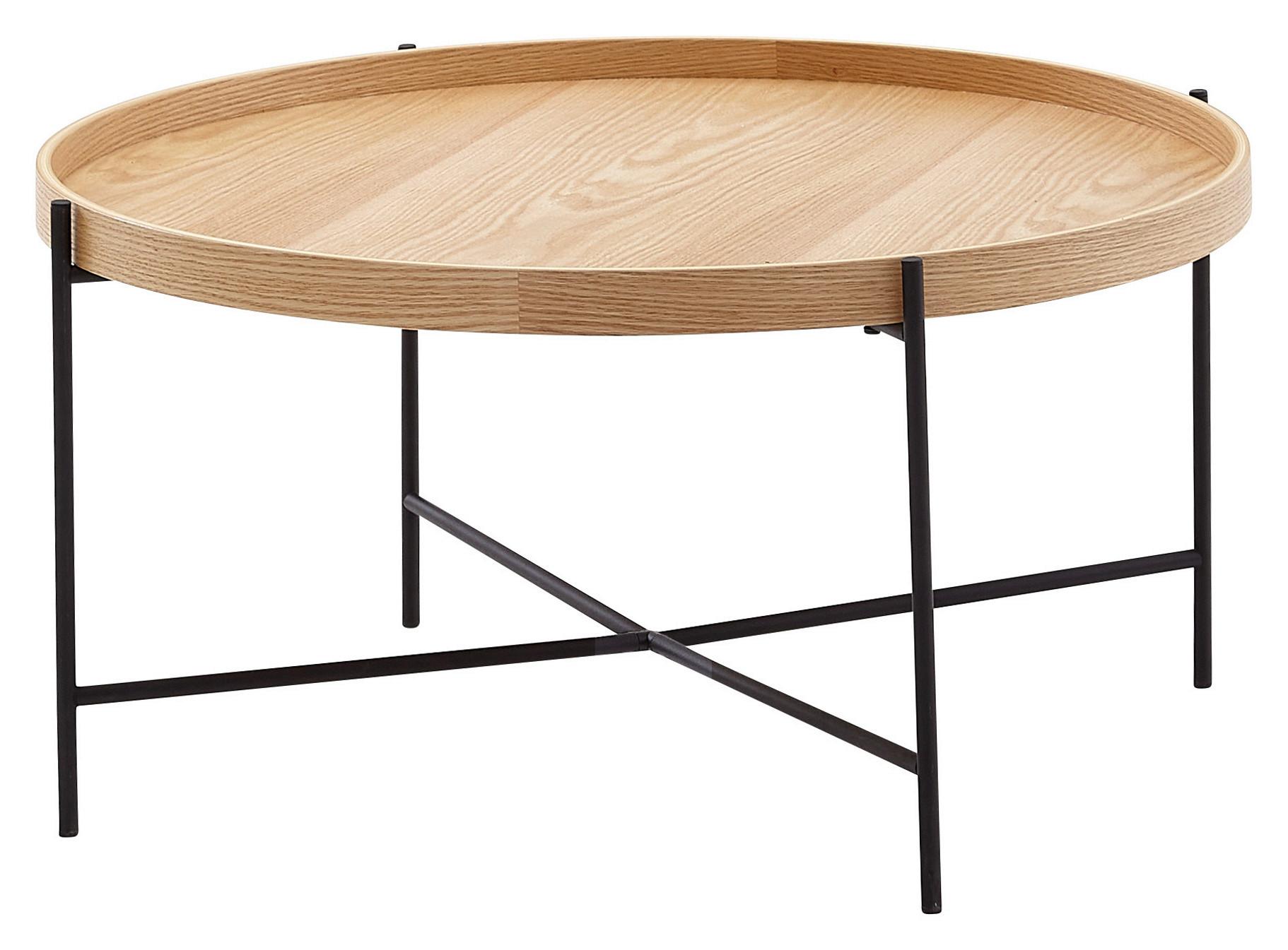 Konferenčný stolík hnedý p: 78 cm - hnedá/čierna, Modern, kov/kompozitné drevo (78/78/40cm) - MID.YOU