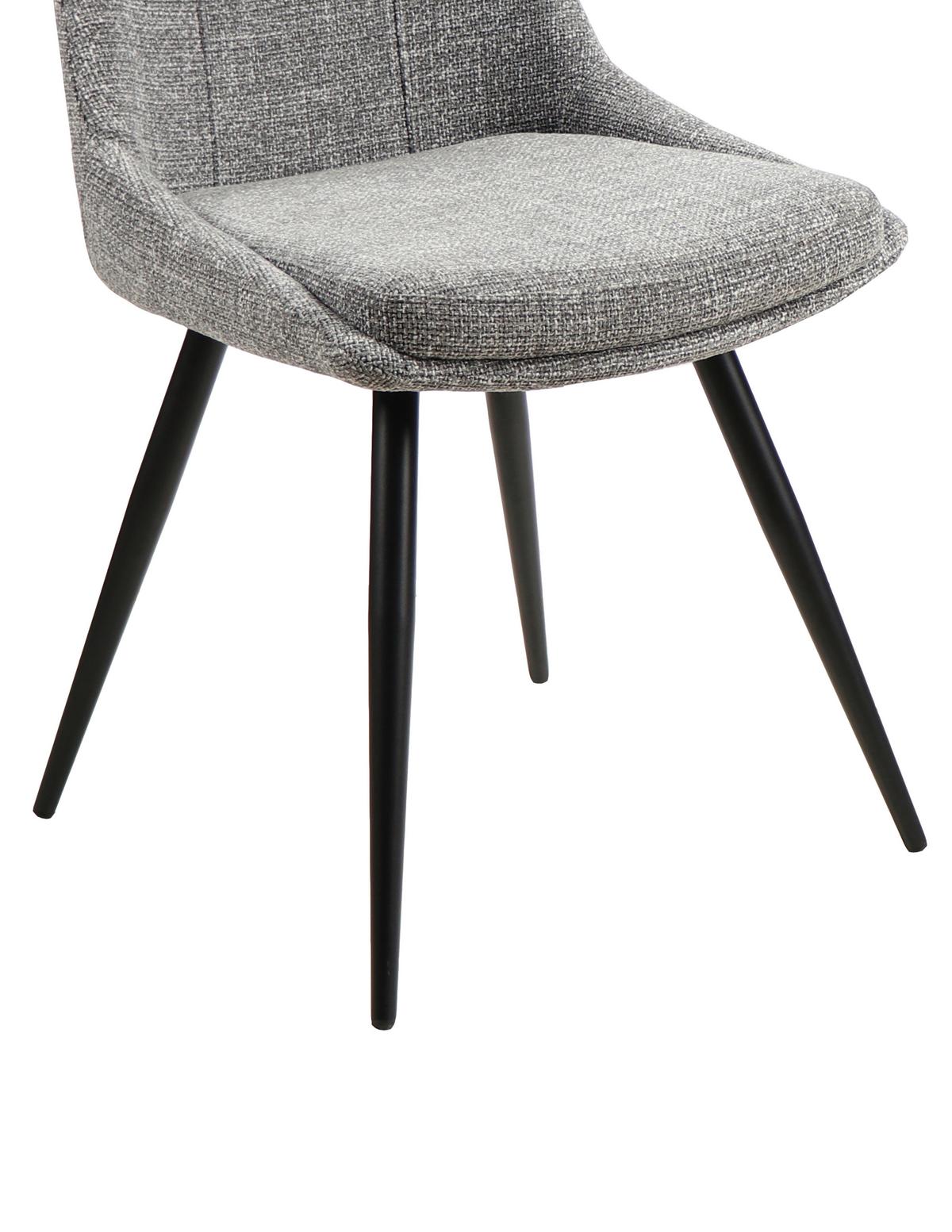 Esszimmerstuhl Corinna Grau Gepolstert - Hellgrau/Schwarz, MODERN, Holz/Textil (49/88/59cm) - MID.YOU