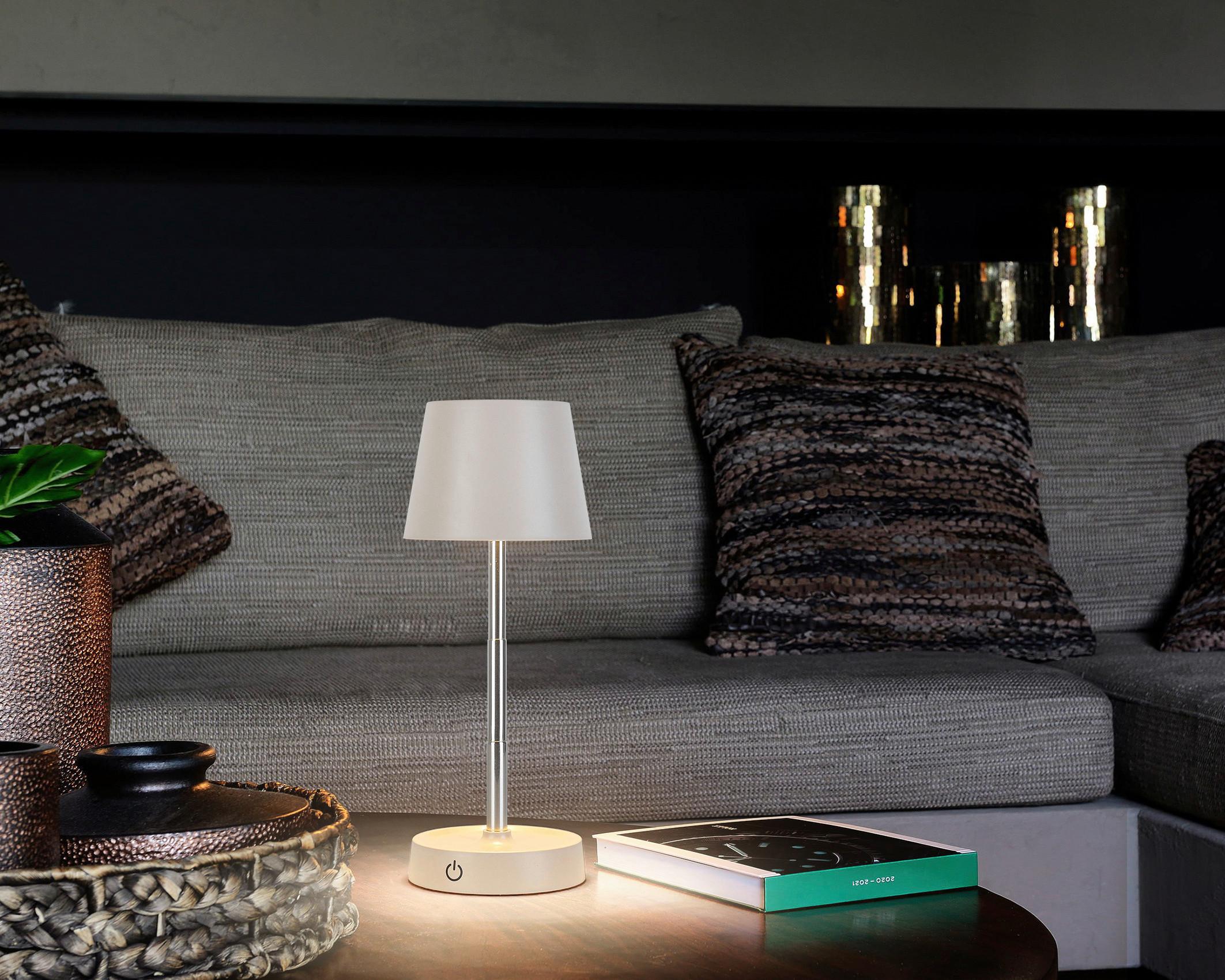 STOLNÍ LAMPA NA BATERIE KLAPPI - pískové barvy, Moderní, kov/plast (10,5/11-28cm) - Mömax