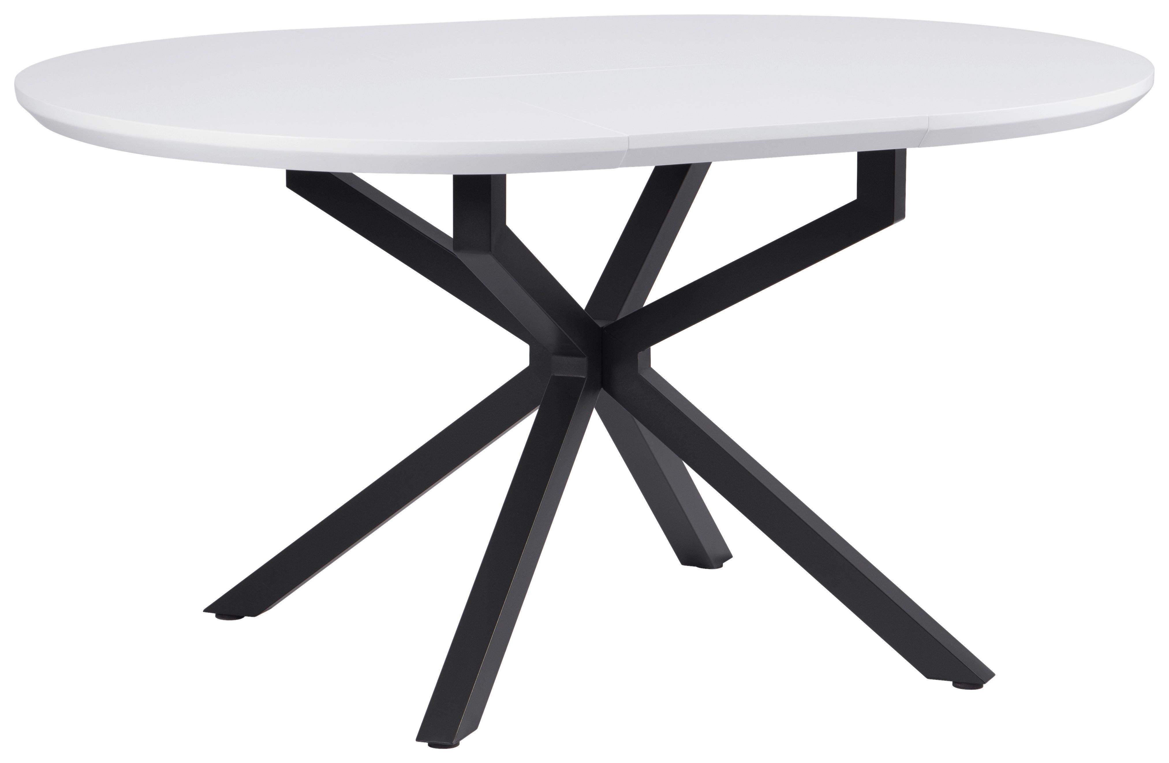 Esstisch Aris Weiß L 108-148 cm - Schwarz/Weiß, MODERN, Holzwerkstoff/Metall (108/148/108/76cm) - Livetastic