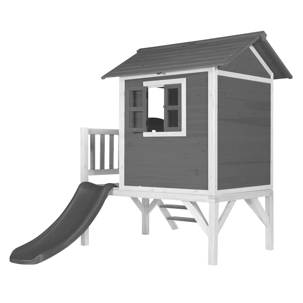 Spielhaus Grau/weiß/grau L: 167 B:240 H:189 - Weiß/Grau, LIFESTYLE, Holz/Kunststoff (167/240/189cm)
