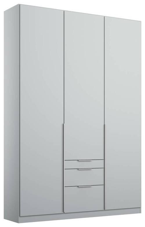 Drehtürenschrank mit Laden 136 cm Alabama, Seidengrau - Hellgrau, MODERN, Holzwerkstoff (136/229/54cm)