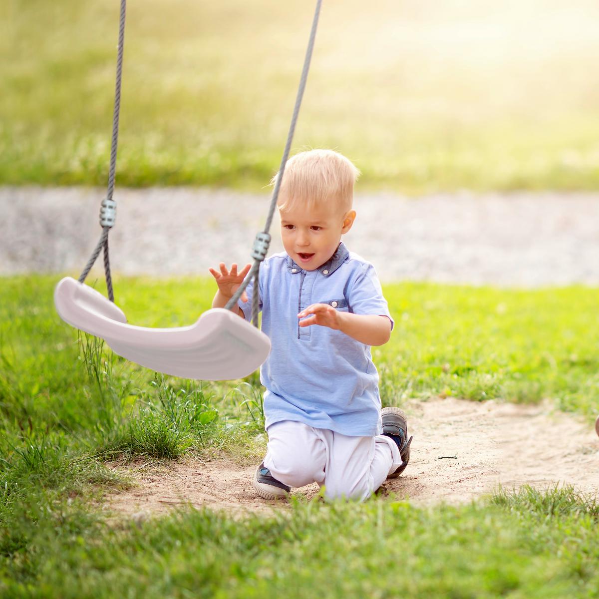 Schaukel Double Swing in Weiß/Anthrazit - Anthrazit/Weiß, Basics, Kunststoff/Metall (210/217/210cm) - Ambia Garden