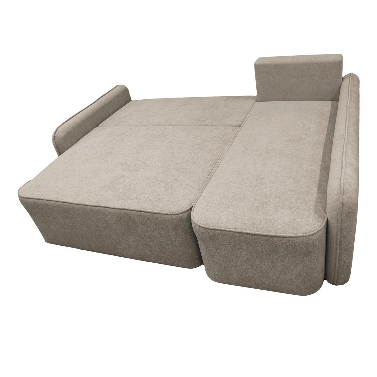 Ecksofa Fancy Taupe 209x143 cm - Taupe/Schwarz, Design, Textil (209/143cm) - MID.YOU