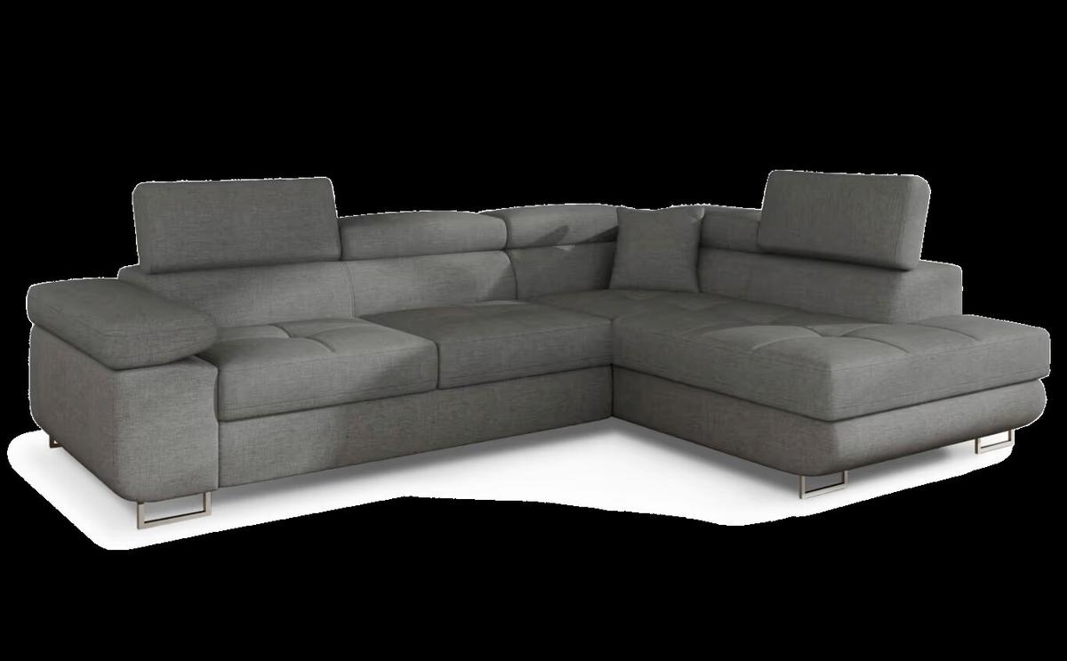 Ecksofa Anton Grau S: 272x203 Cm - Chromfarben/Grau, Design, Textil (272/203cm) - MID.YOU