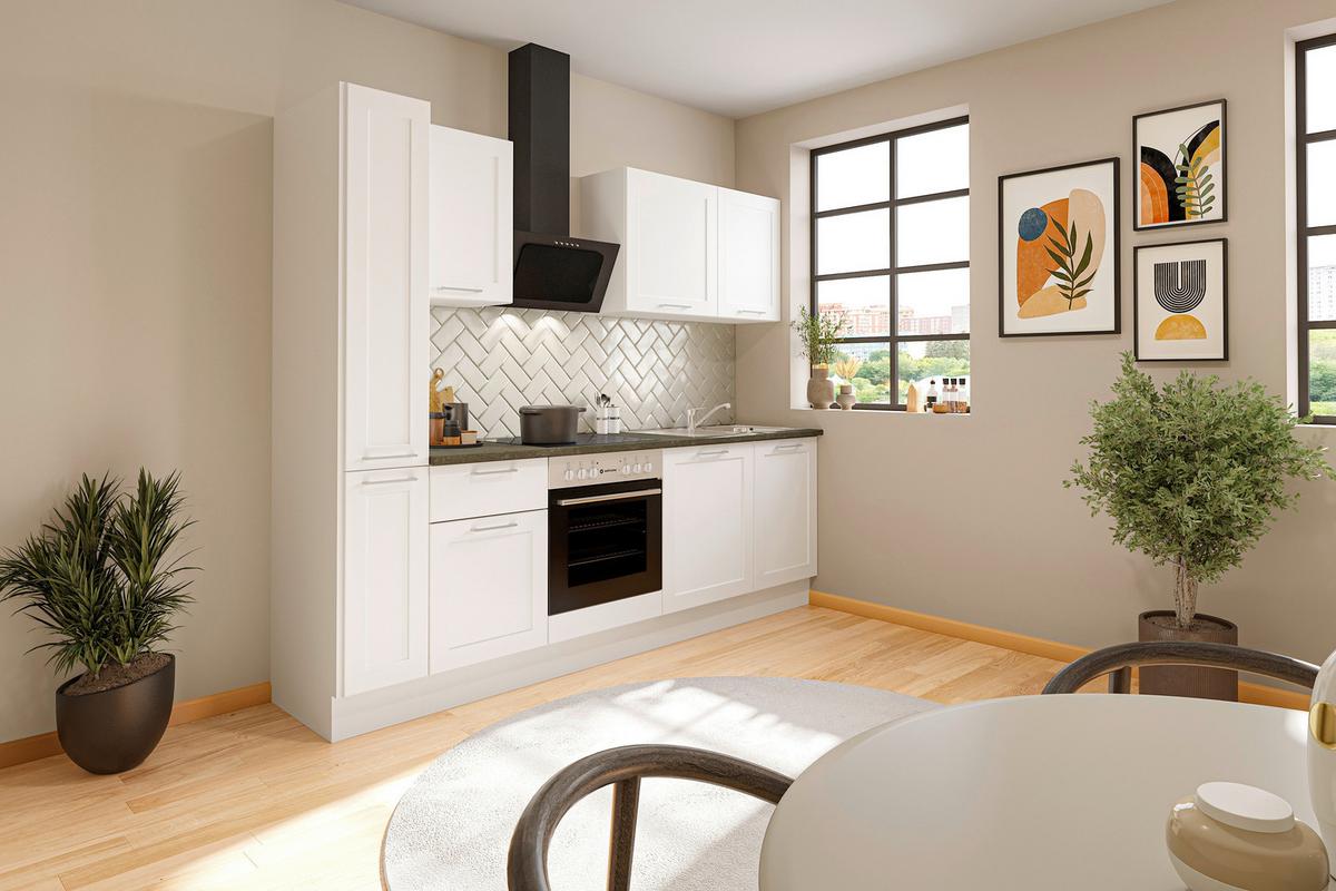 Küchenblock Marseille Z 250 White - Anthrazit/Weiß, Design, Holzwerkstoff (250cm) - MID.YOU