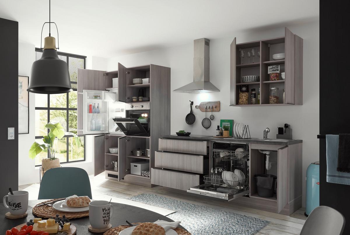 Küchenblock Landzeit Pinienfarben B: 320 cm - Anthrazit/Pinienfarben, Design, Holzwerkstoff (320cm) - MID.YOU