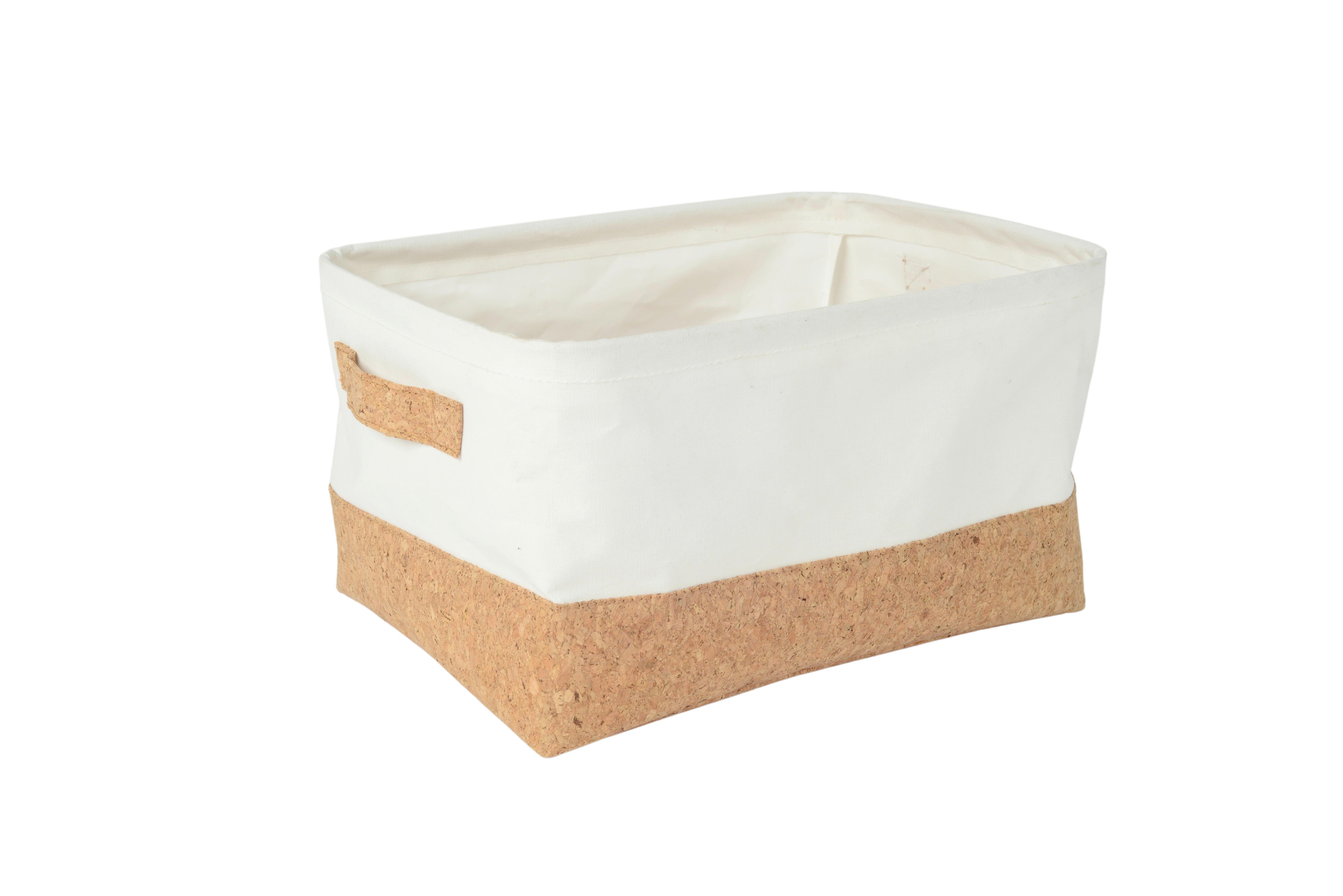 Regalkorb Rayn - Naturfarben/Weiß, Design, Holz/Textil (36/26/20cm) - James Wood