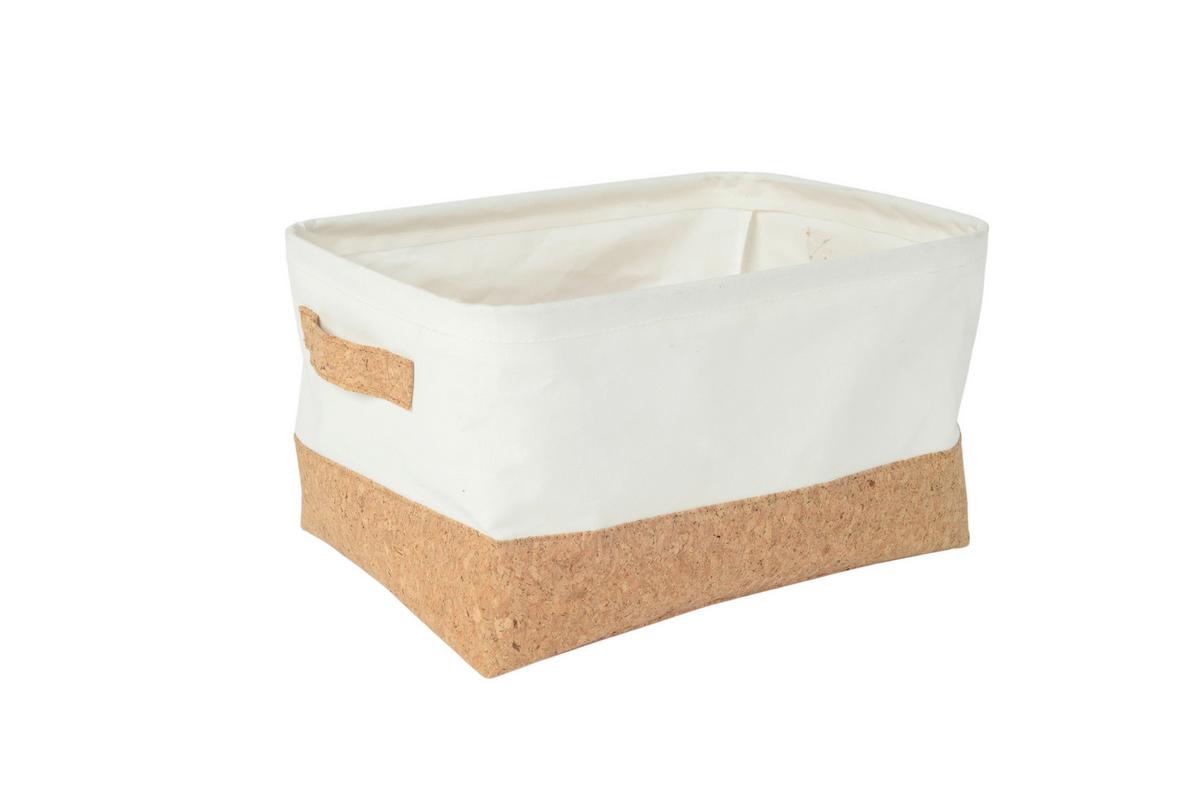 Regalkorb Rayn - Naturfarben/Weiß, Design, Holz/Textil (36/26/20cm) - James Wood