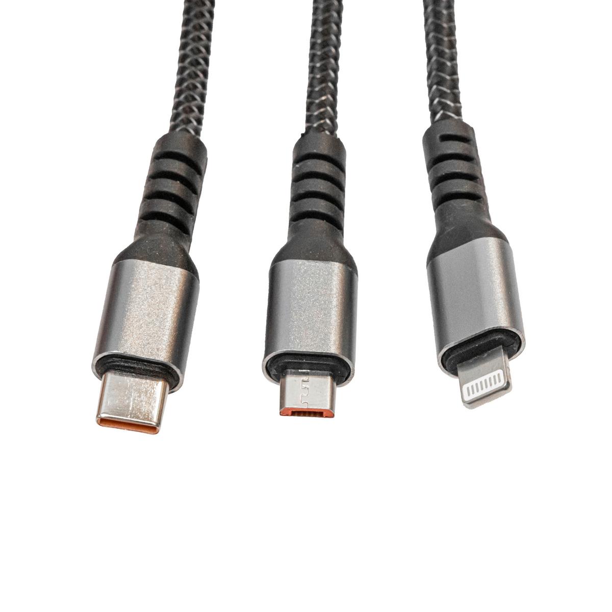 USB-LADEKABEL CILIAN - Schwarz, Basics, Kunststoff/Metall (120cm) - Luca Bessoni