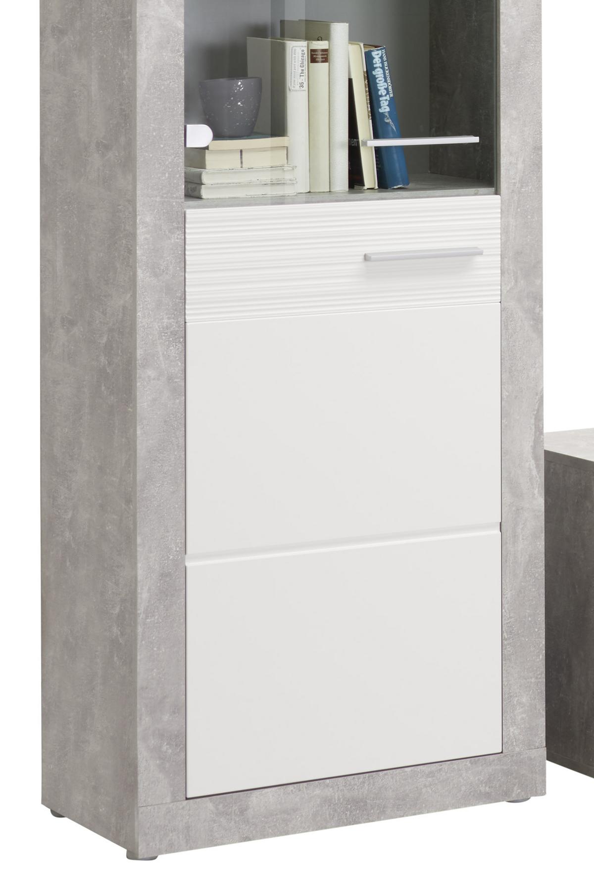 Odporúčaná kombinácia MALTA - BETON 7 - sivá/biela, Modern, kompozitné drevo/plast (345/197/42cm)