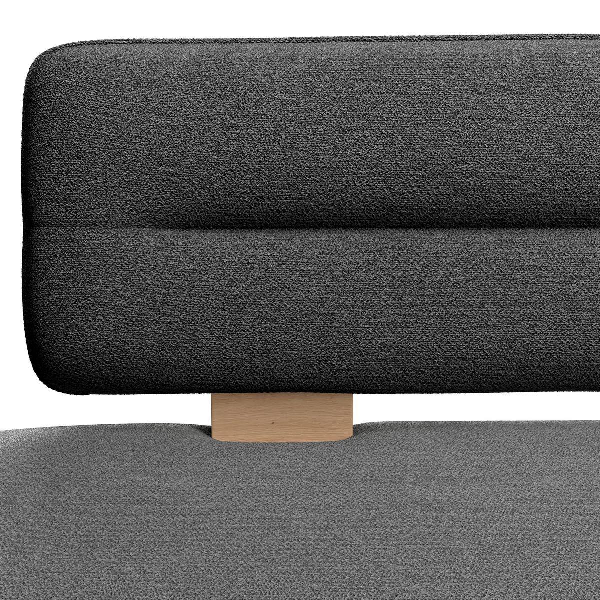 Sitzbank Beluna II Webstoff schwarz, B: 140cm - Eichefarben/Schwarz, KONVENTIONELL, Holzwerkstoff/Textil (140/87/67cm) - James Wood