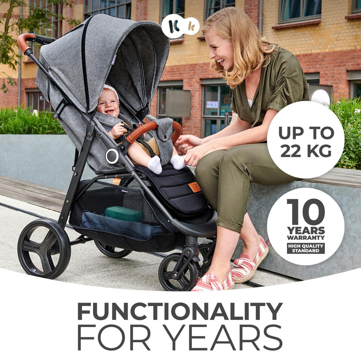 BUGGY Grande Plus Schwarz, B/H/T: 57x106x95cm - Schwarz, Basics, Metall (57/106/95cm) - Kinderkraft