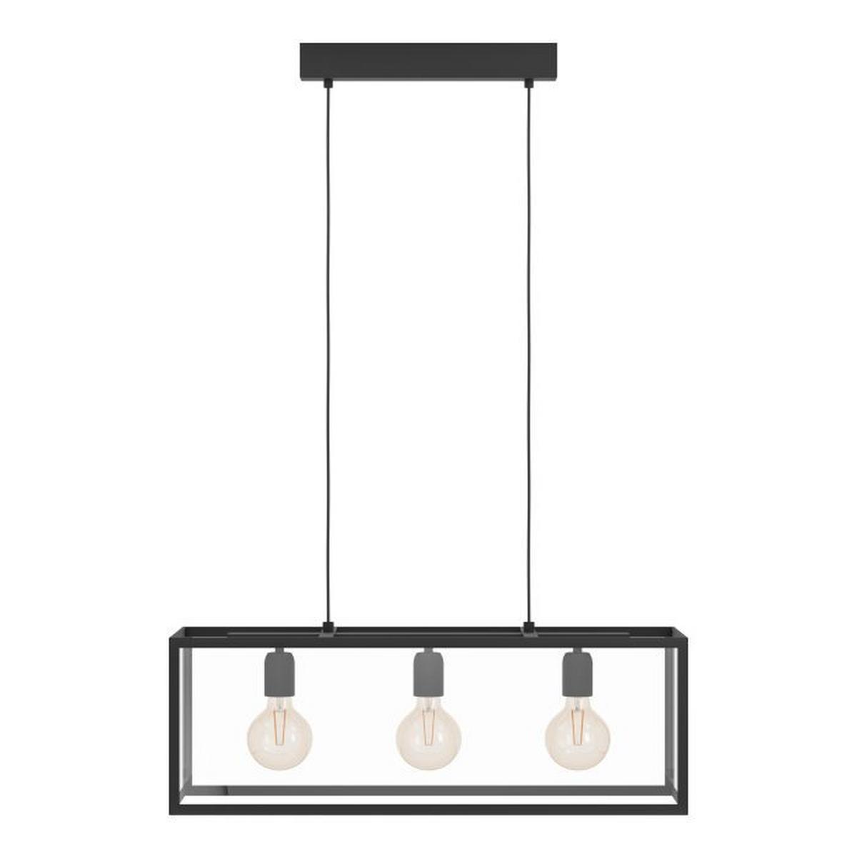 ZÁVESNÉ SVIETIDLO CHARTERHOUSE - čierna, Design, kov/sklo (73/20/110cm) - Eglo
