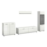 Szekrénysor Ice - fehér/magasfényű fehér, Design, faalapú anyag (305/160/41cm) - Livetastic