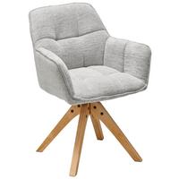 Armlehnstuhl Kerry Hellgrau B: 63 Cm - Eichefarben/Hellgrau, LIFESTYLE, Holz/Textil (63/83/61cm) - MID.YOU