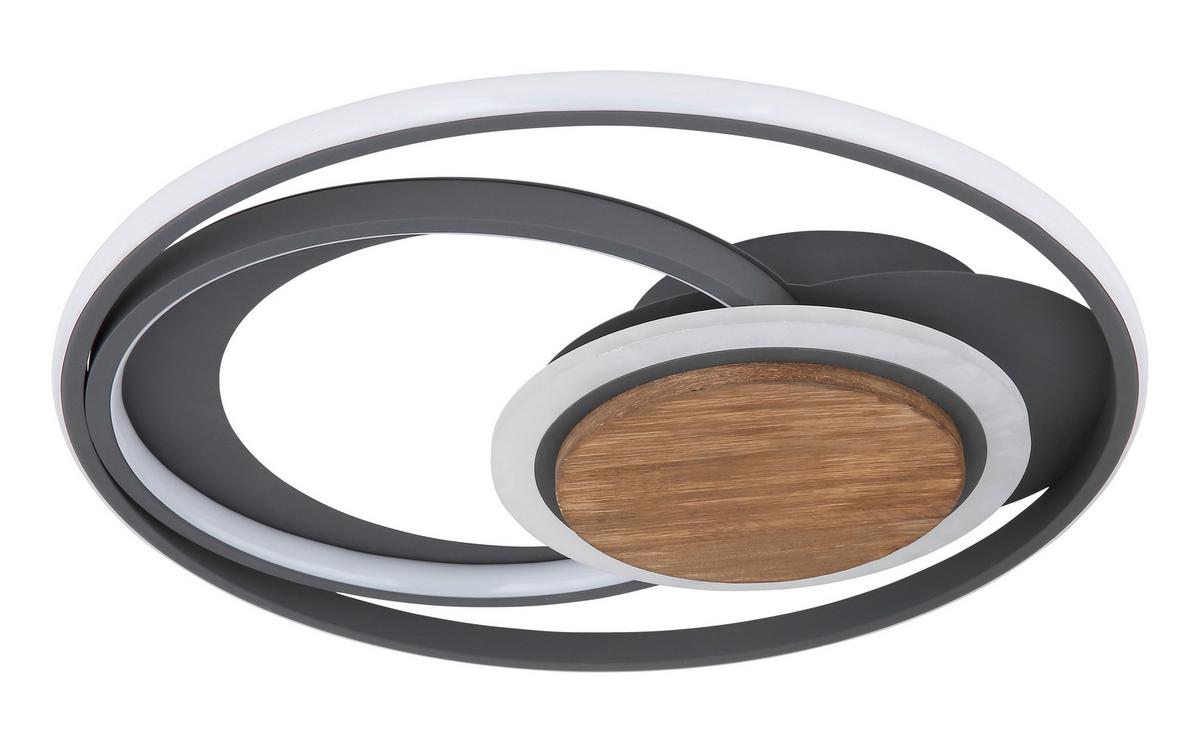 LED-Deckenleuchte 67256-45 - Dunkelbraun/Opal, Design, Holz/Kunststoff (49,5/8cm) - Globo
