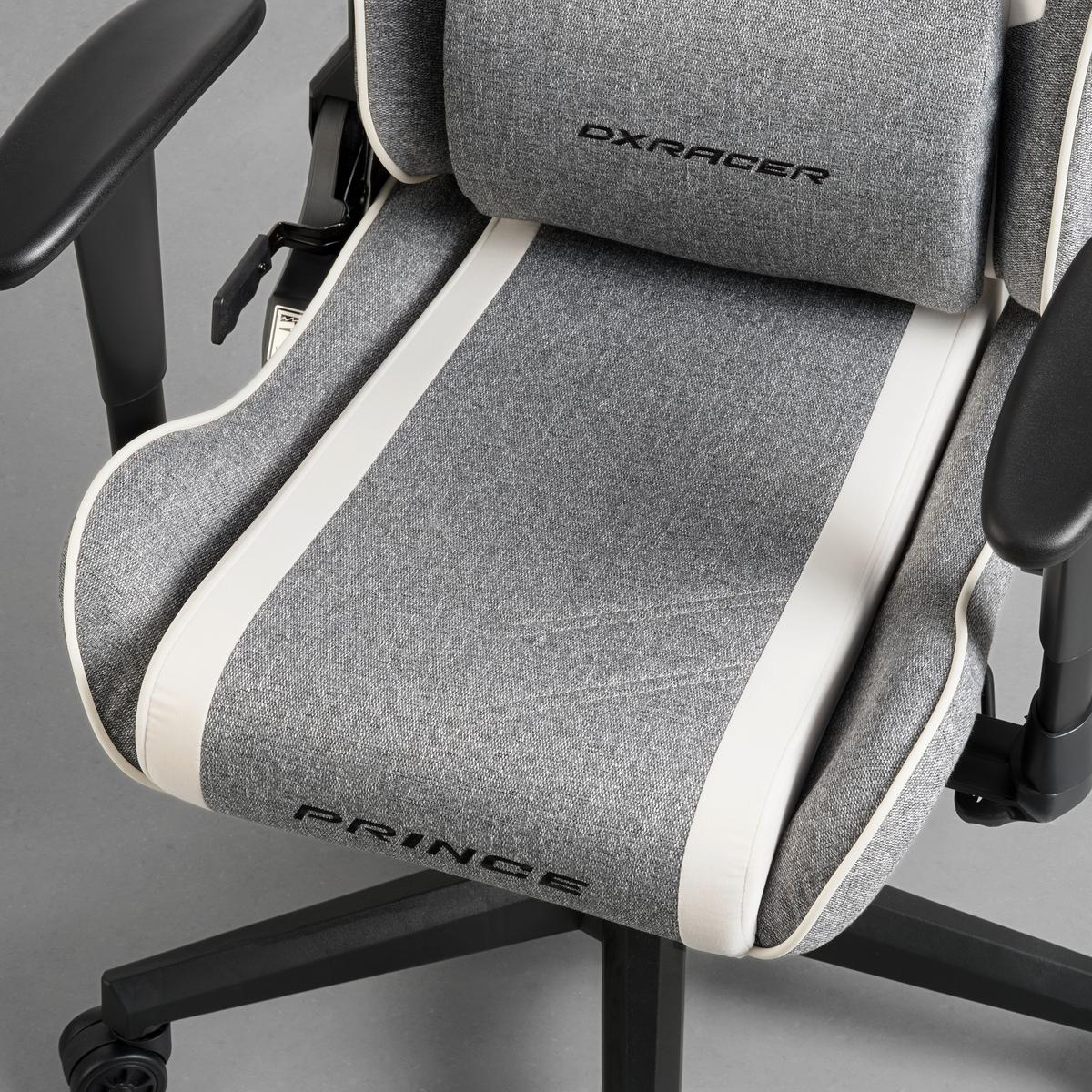 Herní židle PRINCE -EXKLUSIV- - šedá/bílá, Moderní, textil/plast (70/126/70cm) - Dxracer