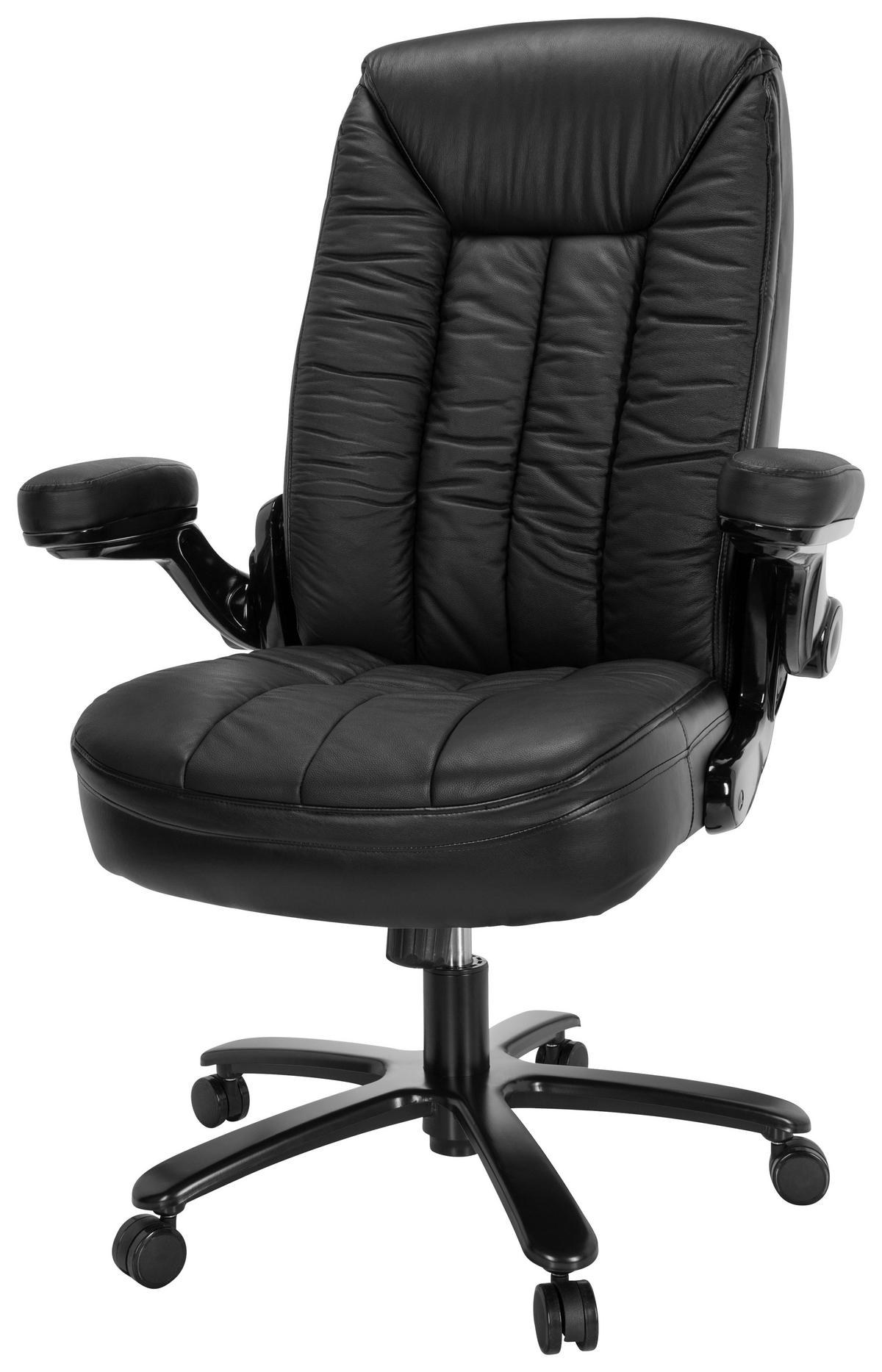 Chefsessel Instructor Iii Schwarz - Schwarz, MODERN, Leder/Kunststoff (85/122/82cm) - MID.YOU