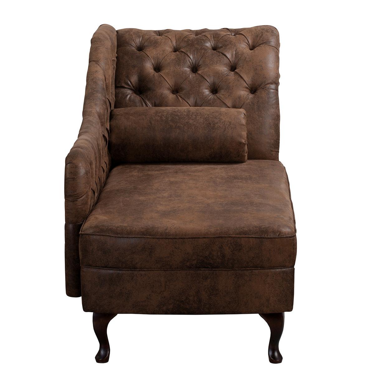 Récamiere Pako Dunkelbraun B: 185cm - Dunkelbraun/Braun, Design, Textil (185/93/75cm) - Livetastic