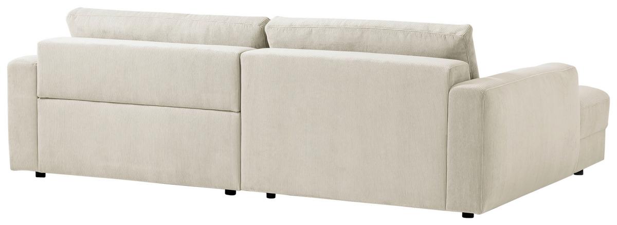 Ecksofa Bourbon - Creme/Schwarz, MODERN, Textil (176/250cm) - Trendmanufaktur
