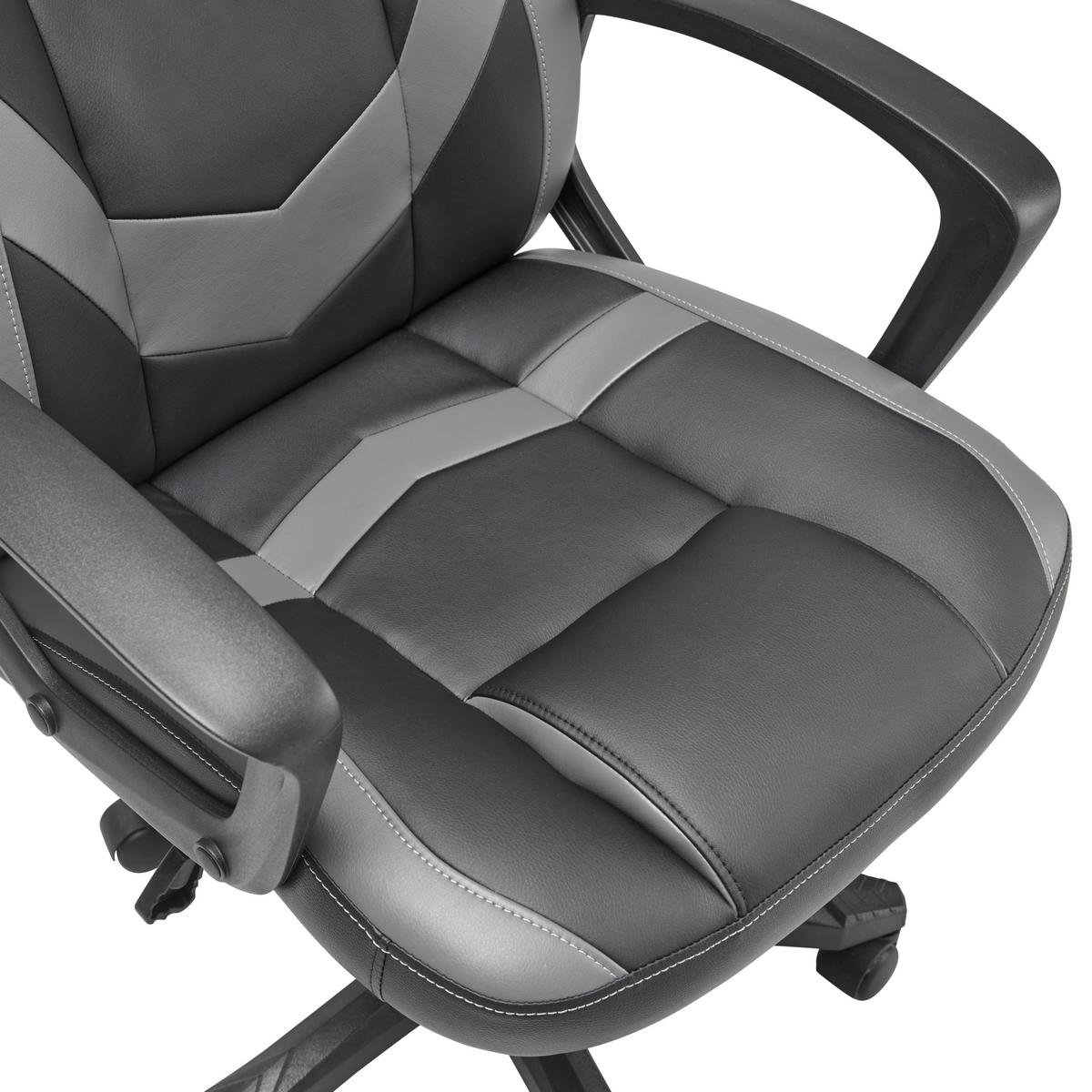 Gamingstuhl Francisco - Schwarz/Grau, LIFESTYLE, Kunststoff/Textil (60/107-117/69cm) - MID.YOU