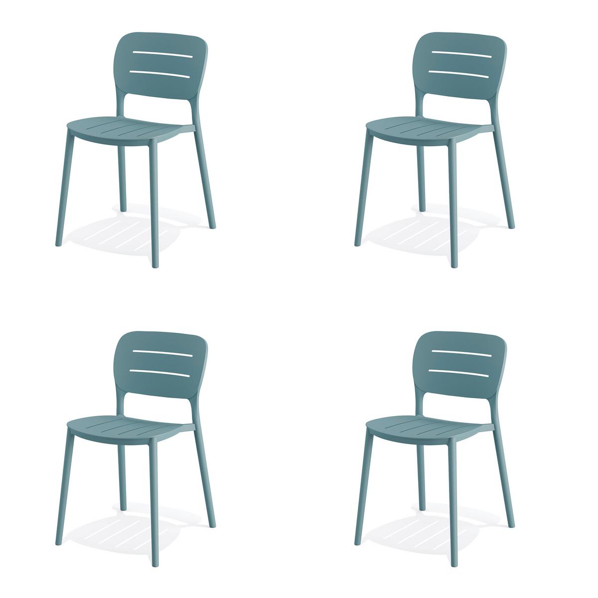 Stapelsessel 4x Propi – Stuhl Blau - Blau, MODERN, Kunststoff (46/79/53cm)