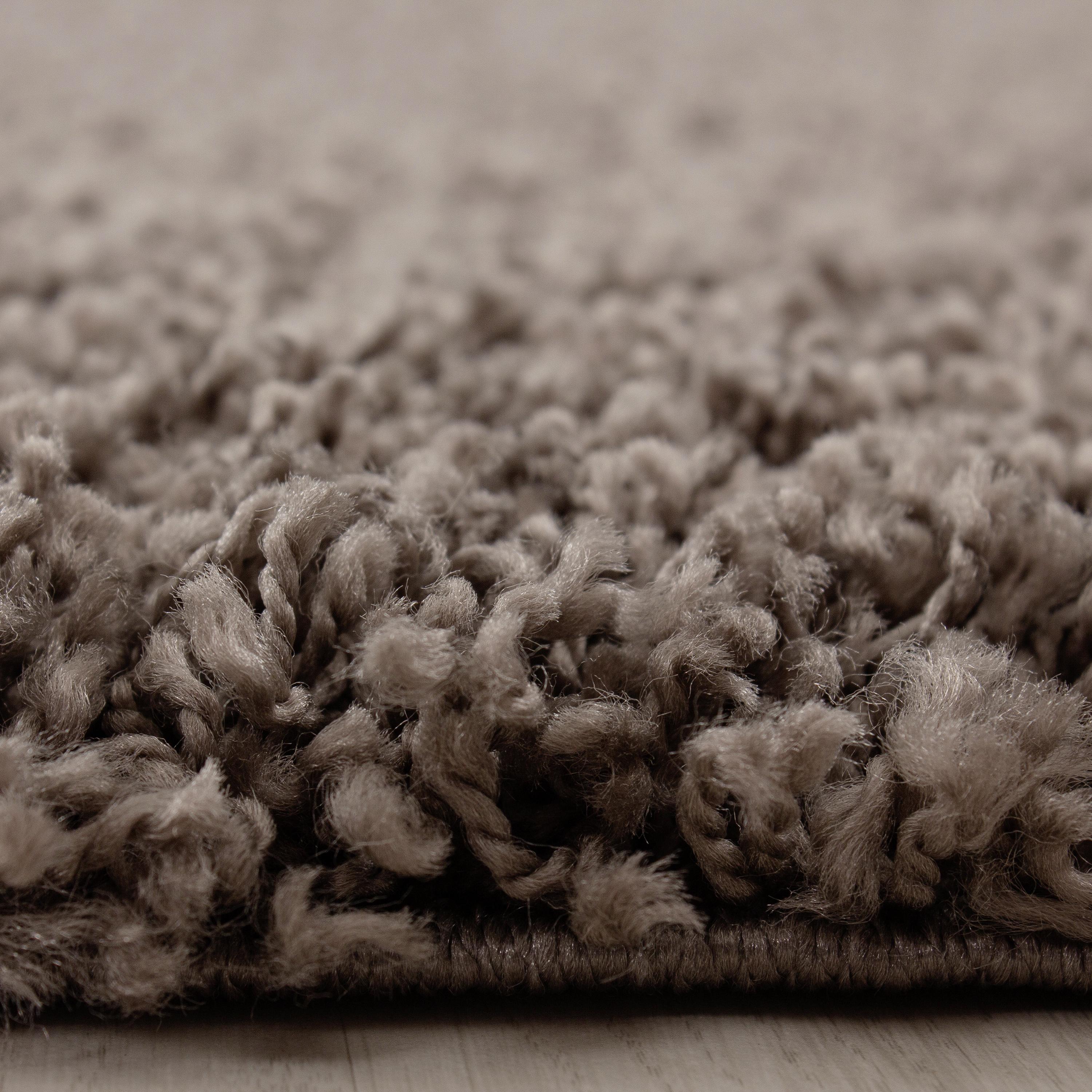 Hochflor Teppich Taupe Life Rund Ø 80 cm - Taupe, KONVENTIONELL, Textil (80cm) - Novel