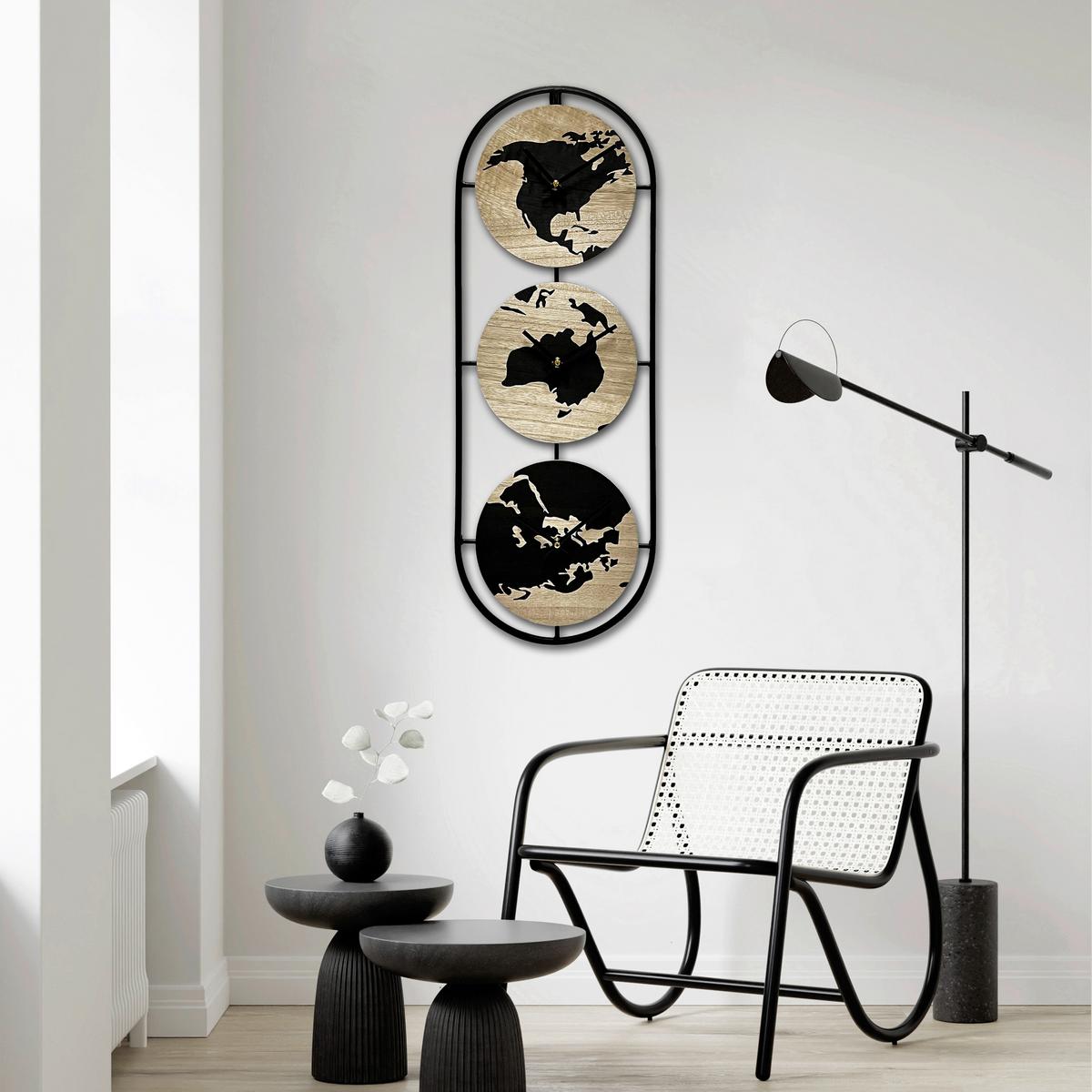 Falióra Daniel - barna/fekete, Konventionell, műanyag/faalapú anyag (26/3,5/72cm) - Luca Bessoni