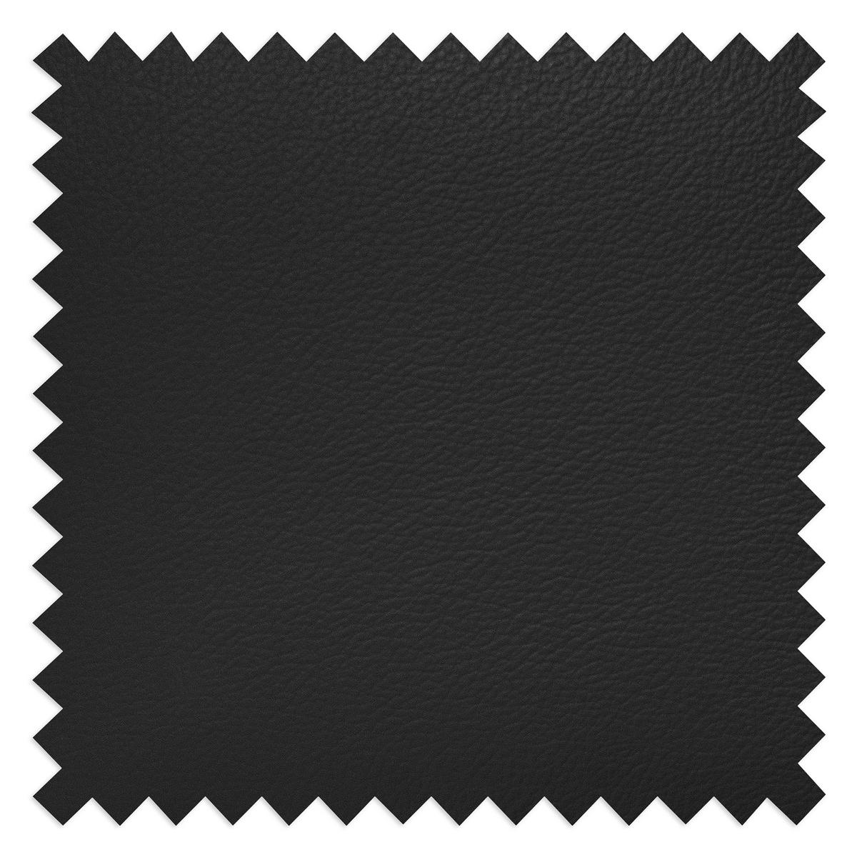 Ecksofa Santos Schwarz S: 241 cm - Chromfarben/Schwarz, Design, Leder/Textil (241/168cm) - Livetastic