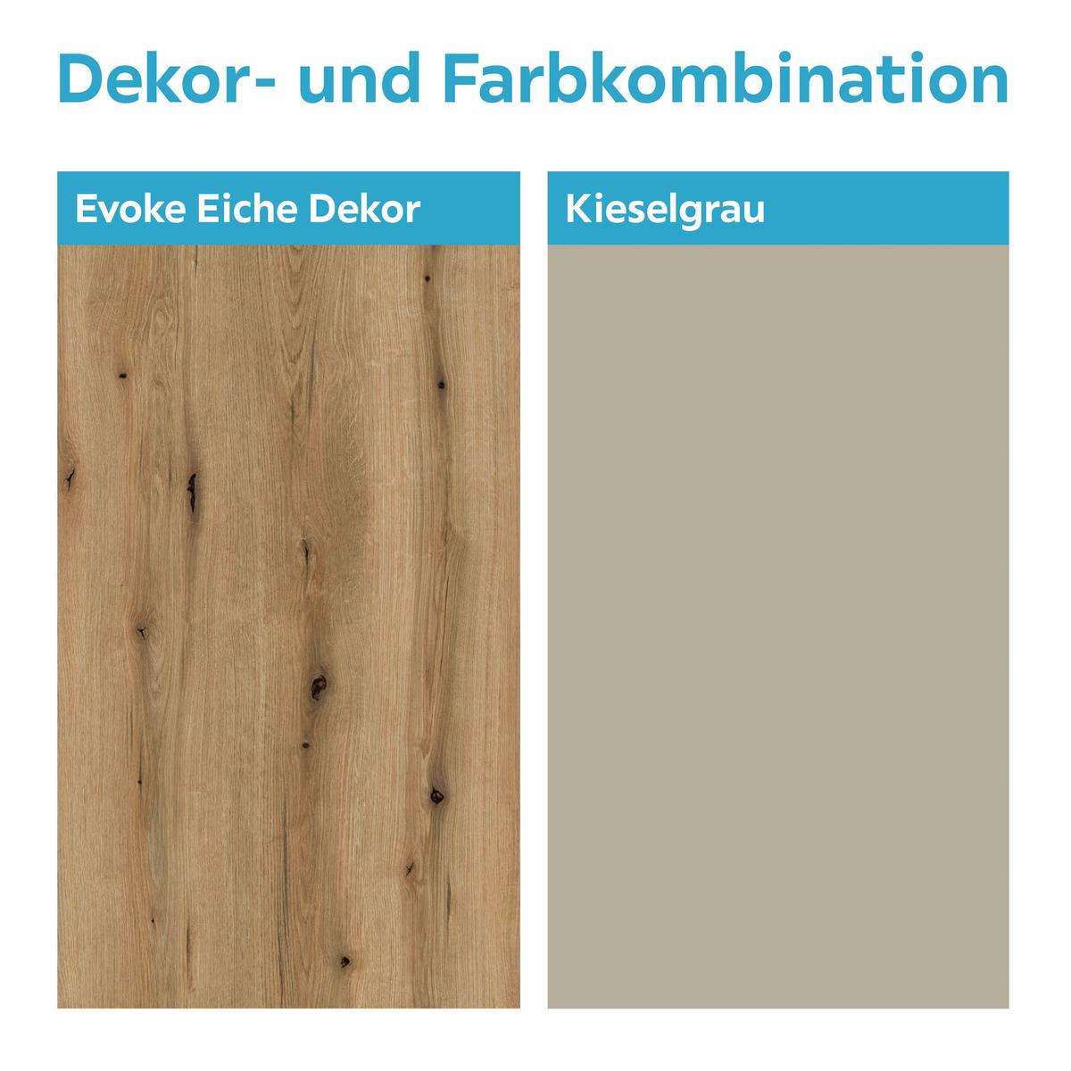 Wandboard Santana Inkl. Led Kieselgrau/eiche Dekor - MODERN, Holzwerkstoff (140/39/23,5cm)