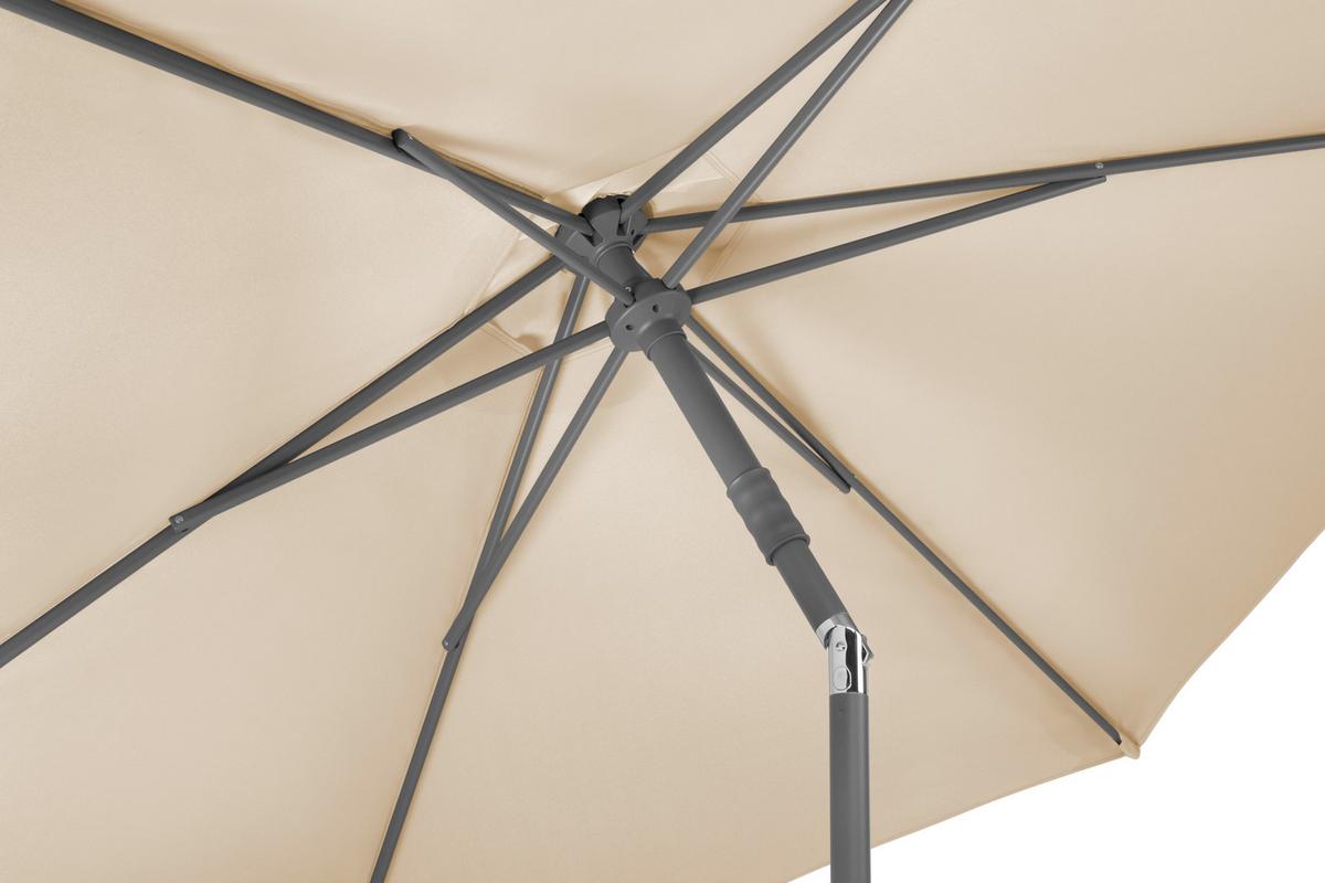 Sonnenschirm Sevilla BxHxT: 270x270x246 cm Naturfarben - Anthrazit/Naturfarben, Basics, Textil/Metall (270/258/270cm) - Schneider