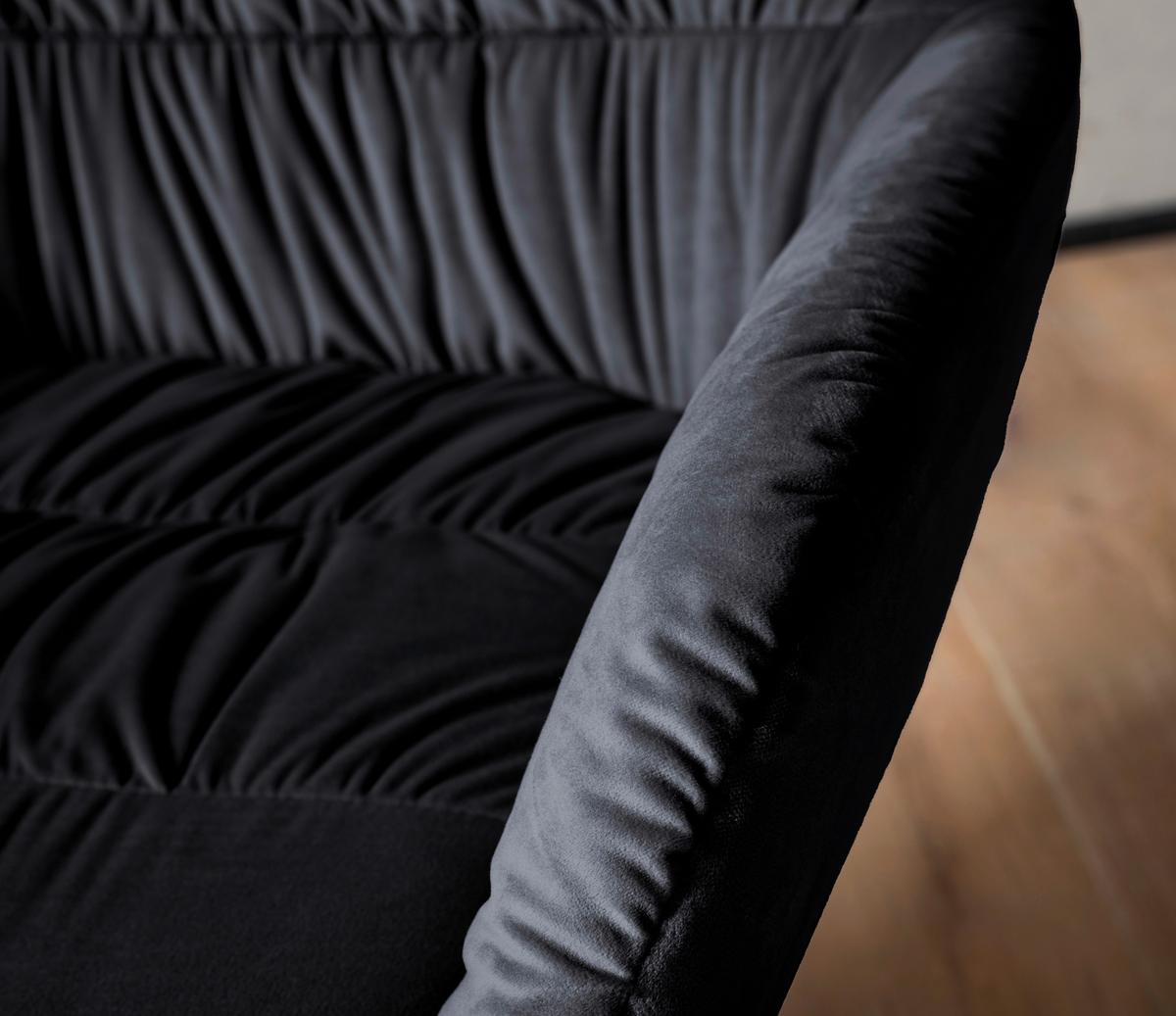 Sessel Schwarz B: 64 cm - Schwarz, Design, Textil (64/74/68cm) - Livetastic