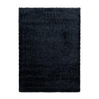 Hochflor Teppich Schwarz Brilliant 160x230 cm - Schwarz, Basics, Textil (160/230cm)