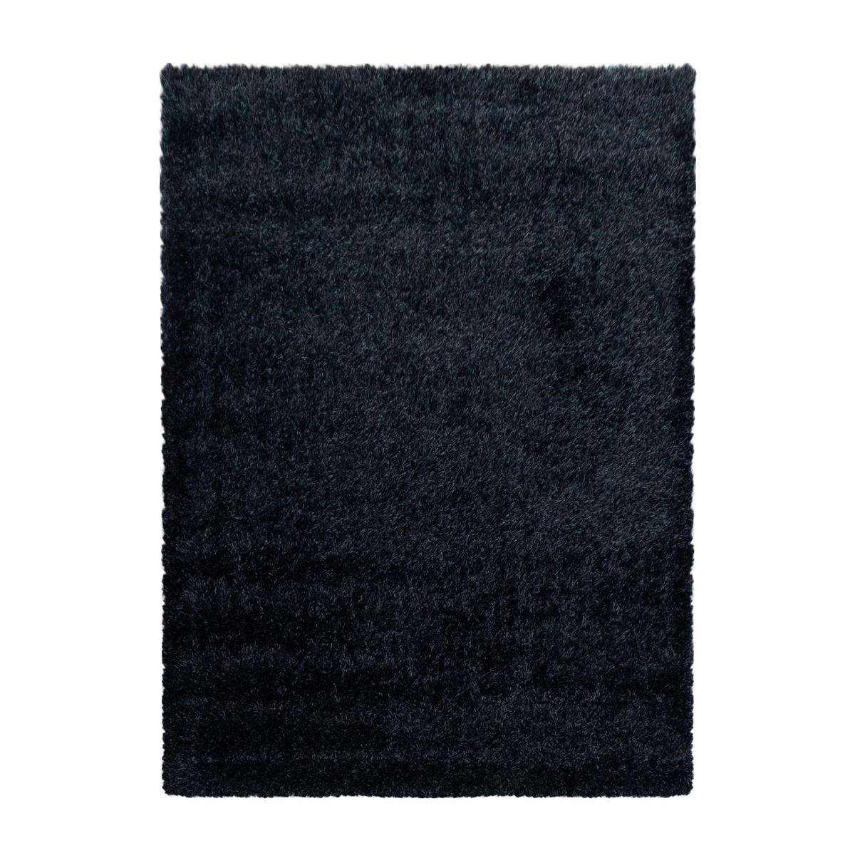 Hochflor Teppich Schwarz Brilliant 160x230 cm - Schwarz, Basics, Textil (160/230cm)