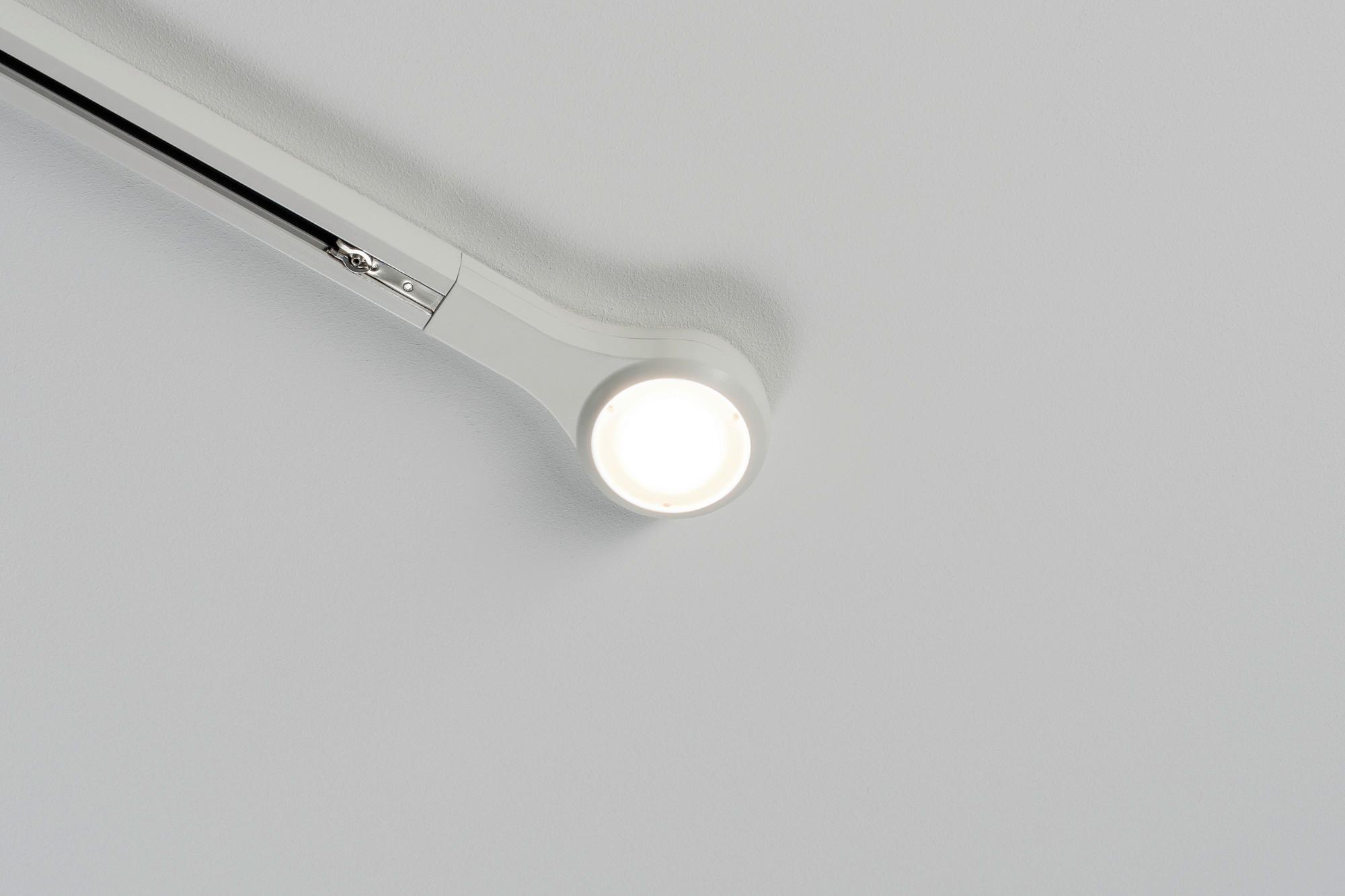 Schienensystem Urial Endkappe 95480 mit LED-Beleuchtung Weiß - Weiß, Design, Metall (14,1/2,7/5,7cm) - Paulmann