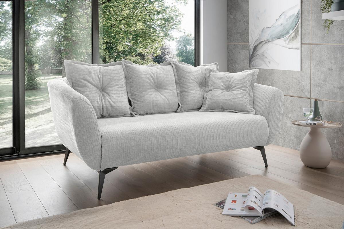 2,5-sitzer Baggio Weiß B: 196 Cm - Schwarz/Weiß, MODERN, Textil (196/94/103cm) - Livetastic