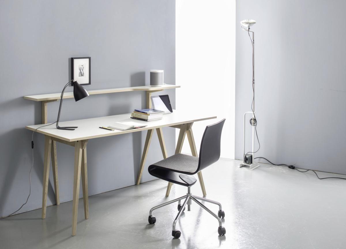 Schreibtisch Berliner Bock - Eichefarben/Weiß, Design, Holz/Holzwerkstoff (160/75/100cm) - Sudbrock