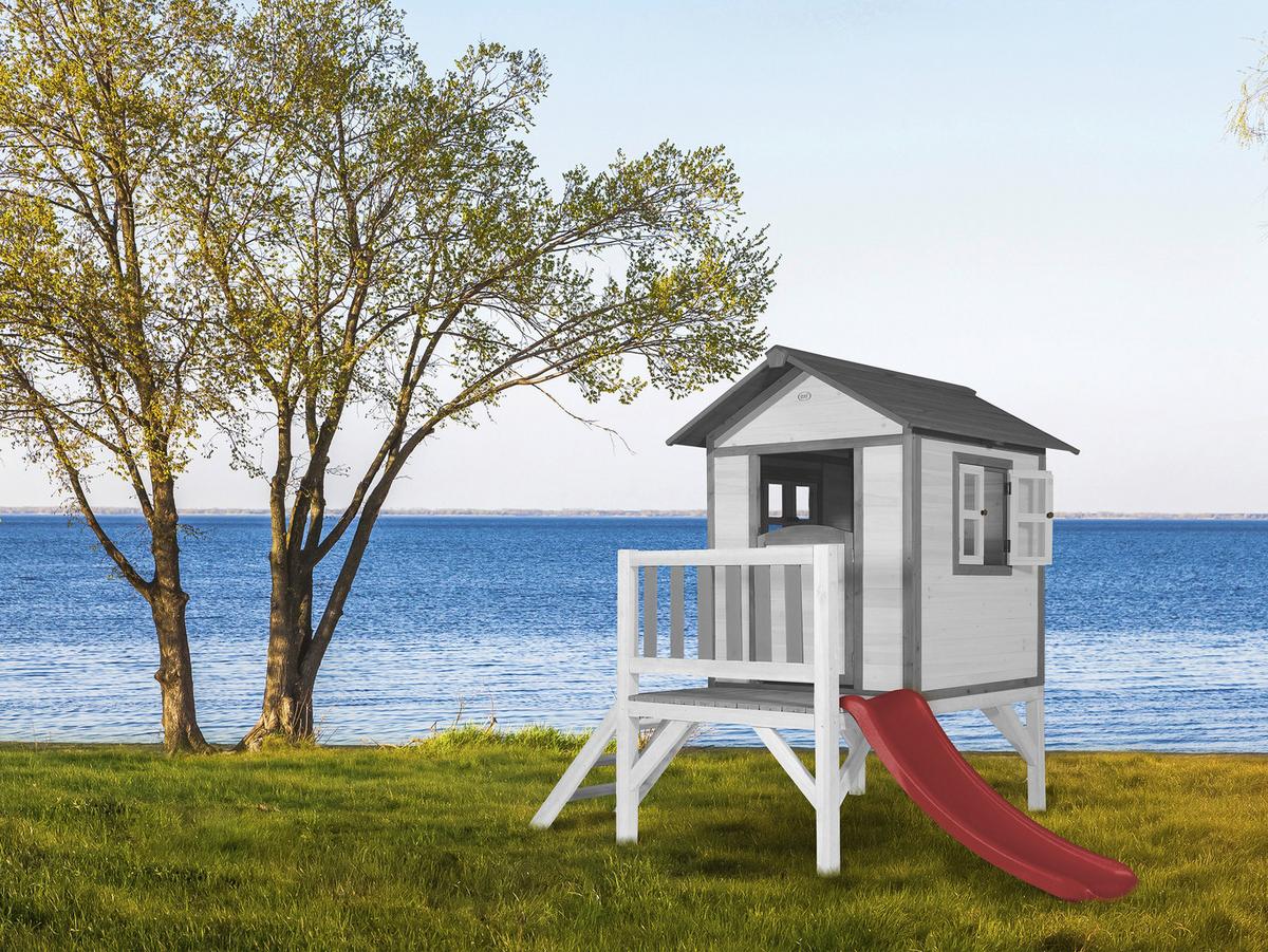 Spielhaus C050.002.20 - Rot/Weiß, KONVENTIONELL, Holz/Kunststoff (240/189/167cm) - Ambia Garden