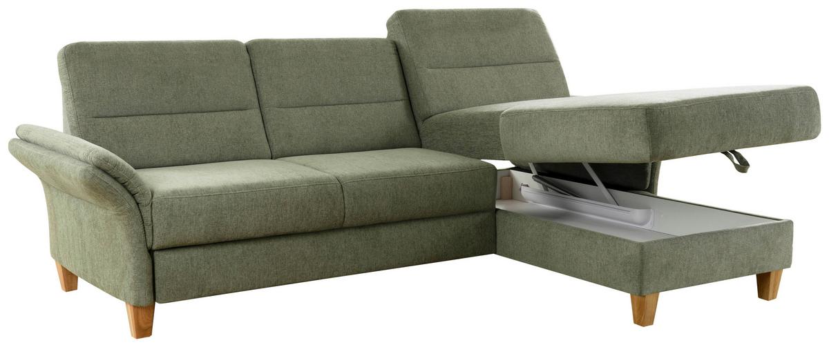 Ecksofa Westerland grün Schlaffunktion, 252x162 cm - Eichefarben/Grün, KONVENTIONELL, Textil (252/162cm) - Sit & More