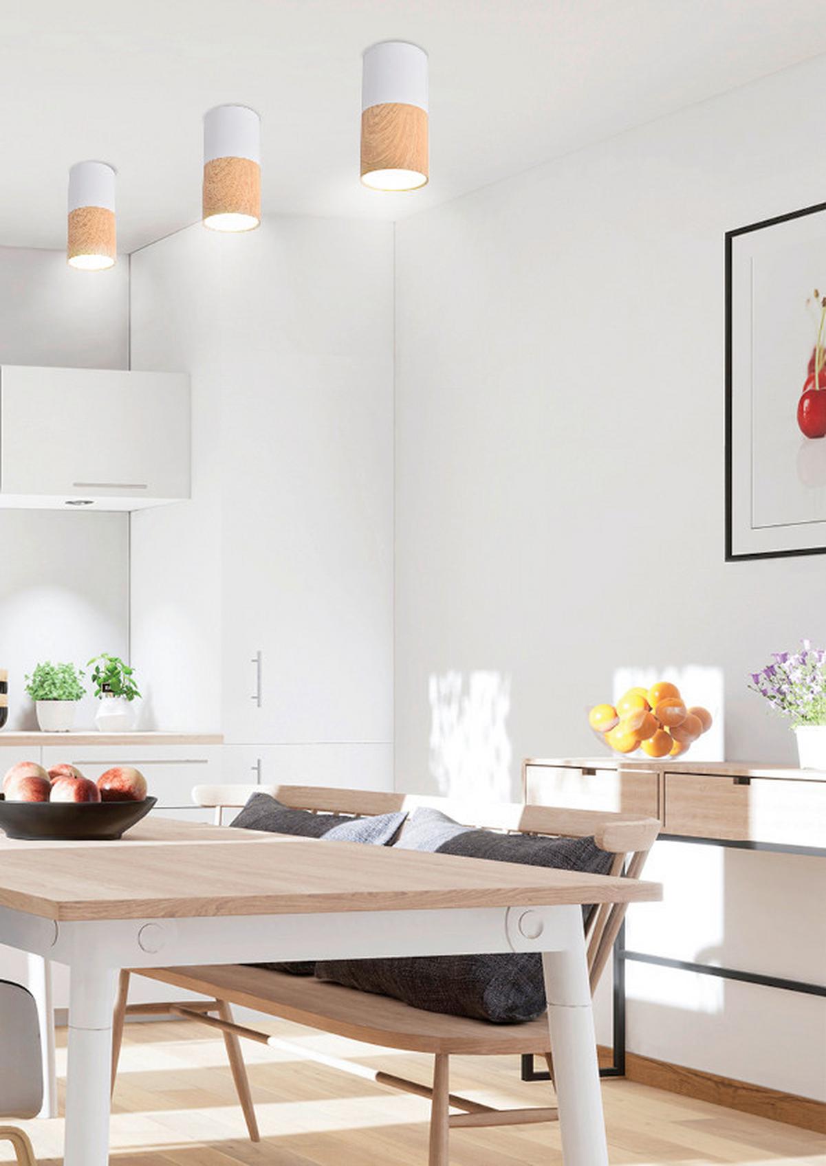 Deckenleuchte 2273655 - Eichefarben/Weiß, Natur, Metall (5.8/12cm)