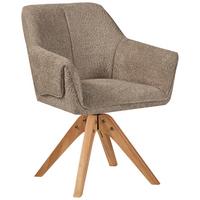 Armlehnstuhl Dian Taupe Gepolstert - Taupe, MODERN, Holz/Textil (60/86,5/63,5cm) - Kayoom
