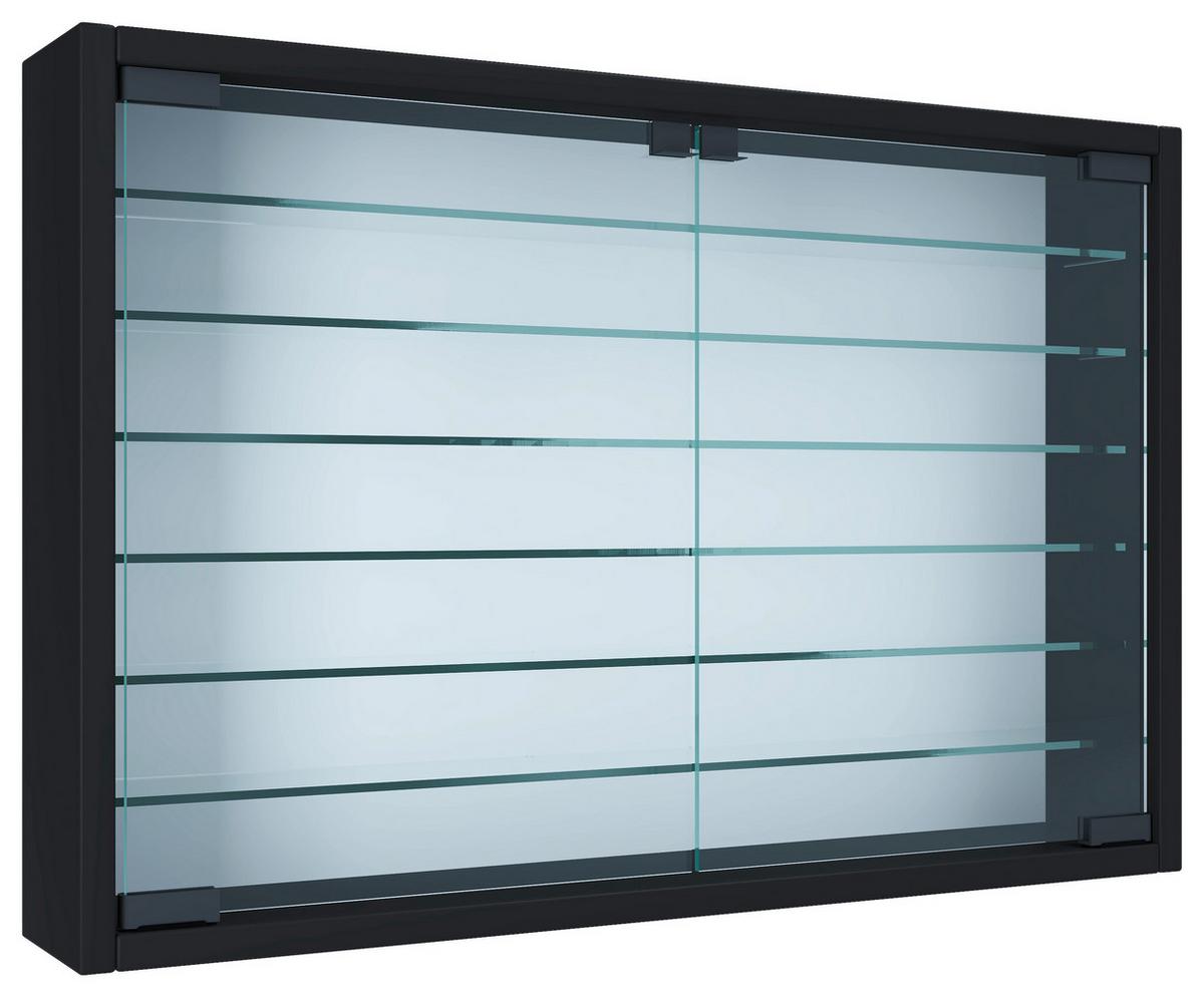 Hängevitrine Mandosa Xl B: 60 Cm Schwarz - Schwarz, MODERN, Glas/Holzwerkstoff (60/40/10cm) - MID.YOU