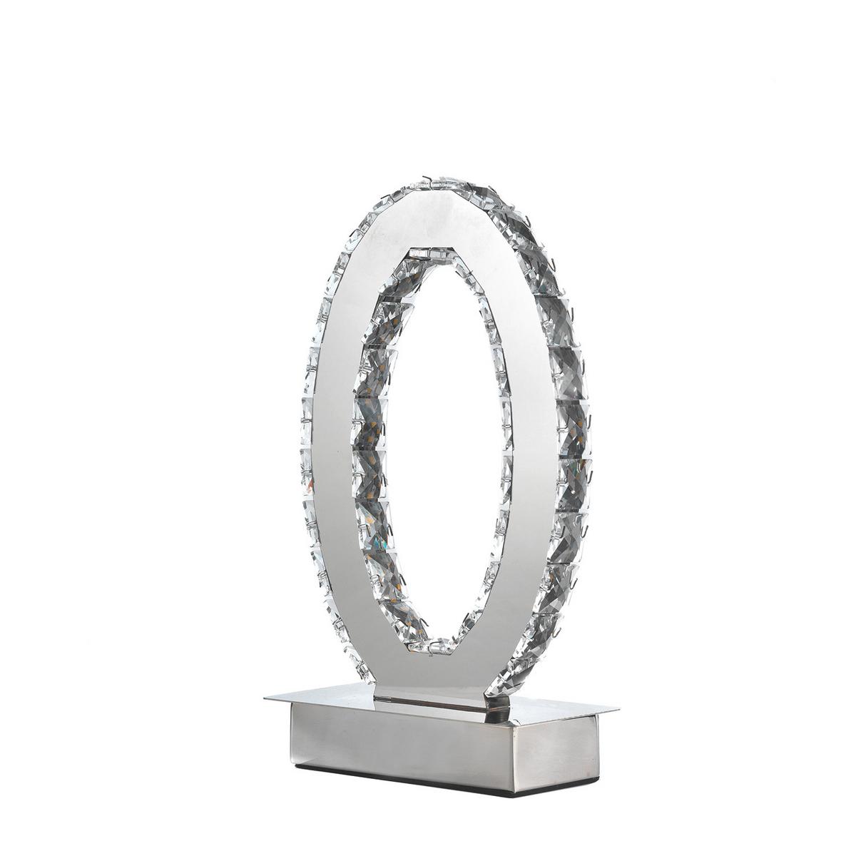 LED-Tischleuchte Chromfarben D: 20 cm 6w - Chromfarben, Design, Glas/Metall (20/27cm)