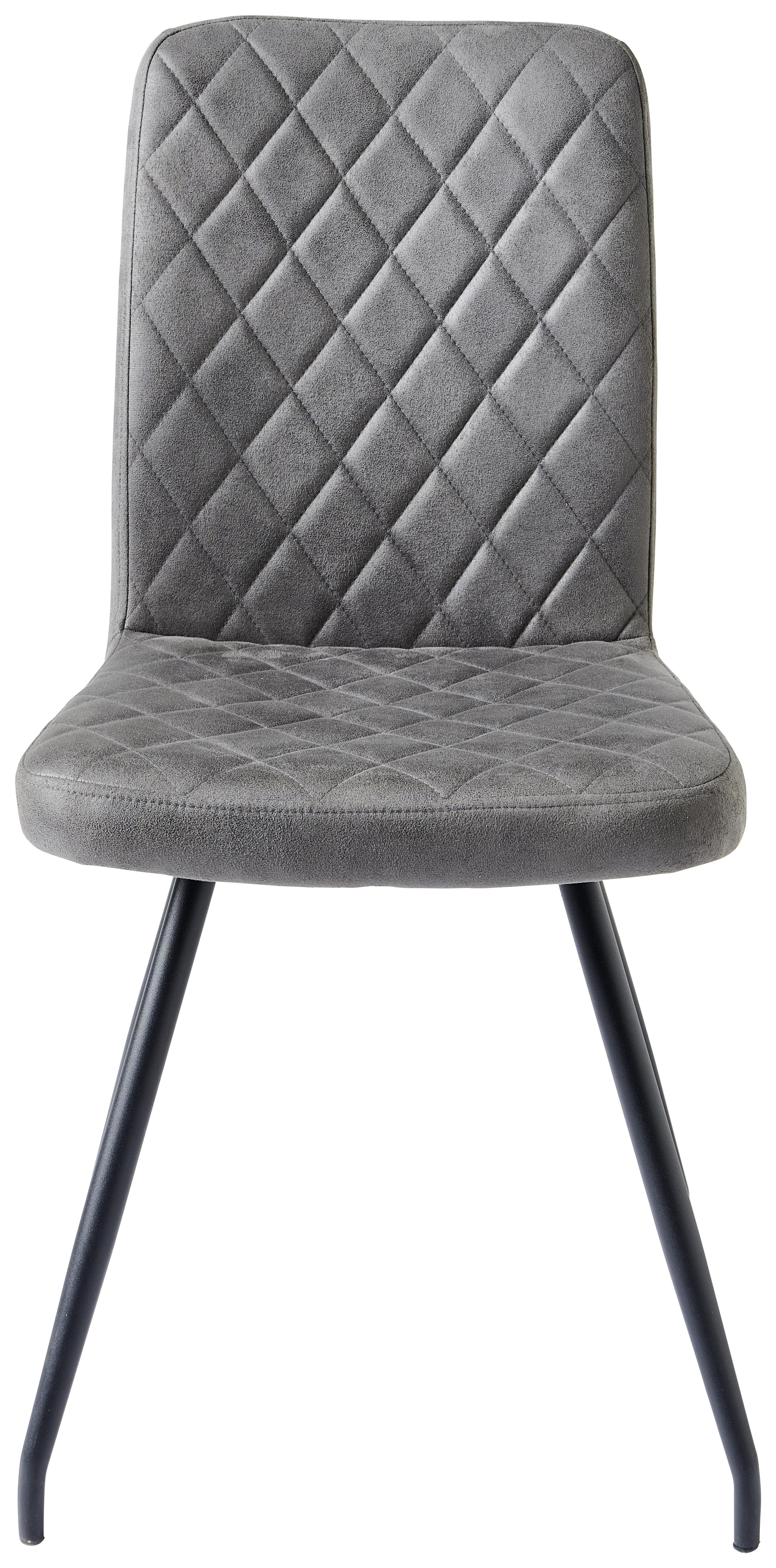 Čtyřnohá Židle Mia - šedá/černá, Konvenční, kov/textil (42/91/62cm)